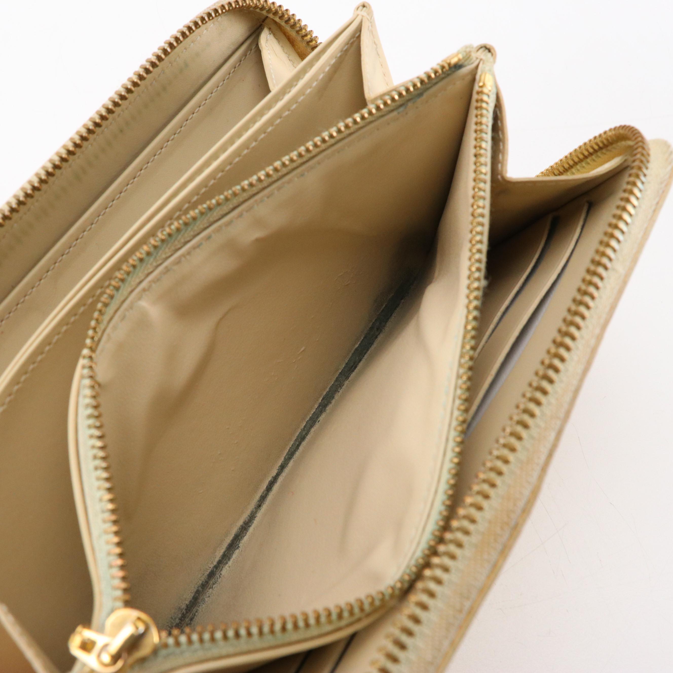 Louis Vuitton Long Zippy Wallet in Yellow Monogram Vernis Leather