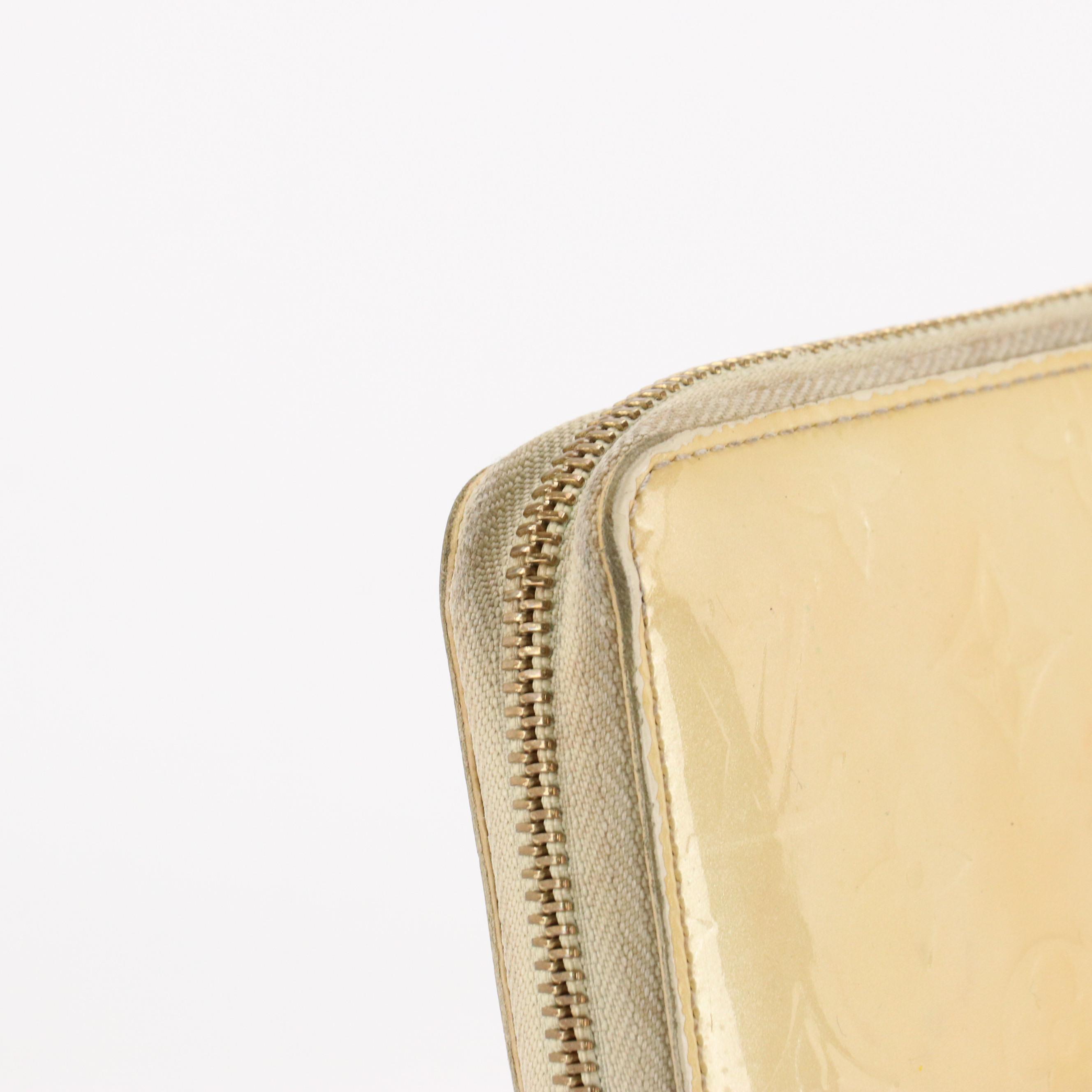 Louis Vuitton Long Zippy Wallet in Yellow Monogram Vernis Leather