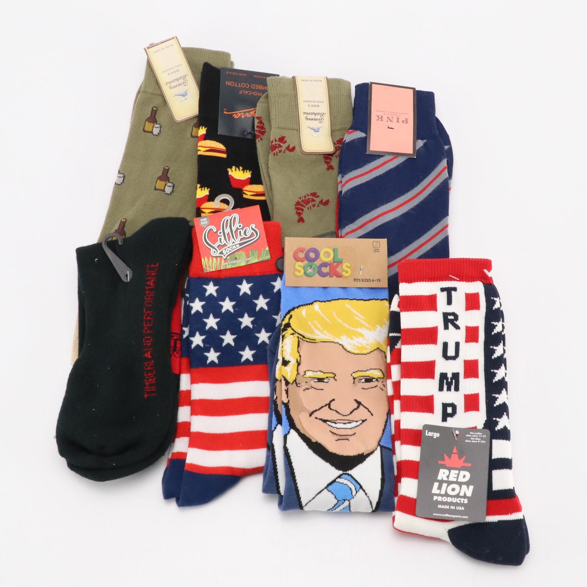 Men's Dress Socks and Novelty Socks Featuring Striped, Beer and Lobster Print
