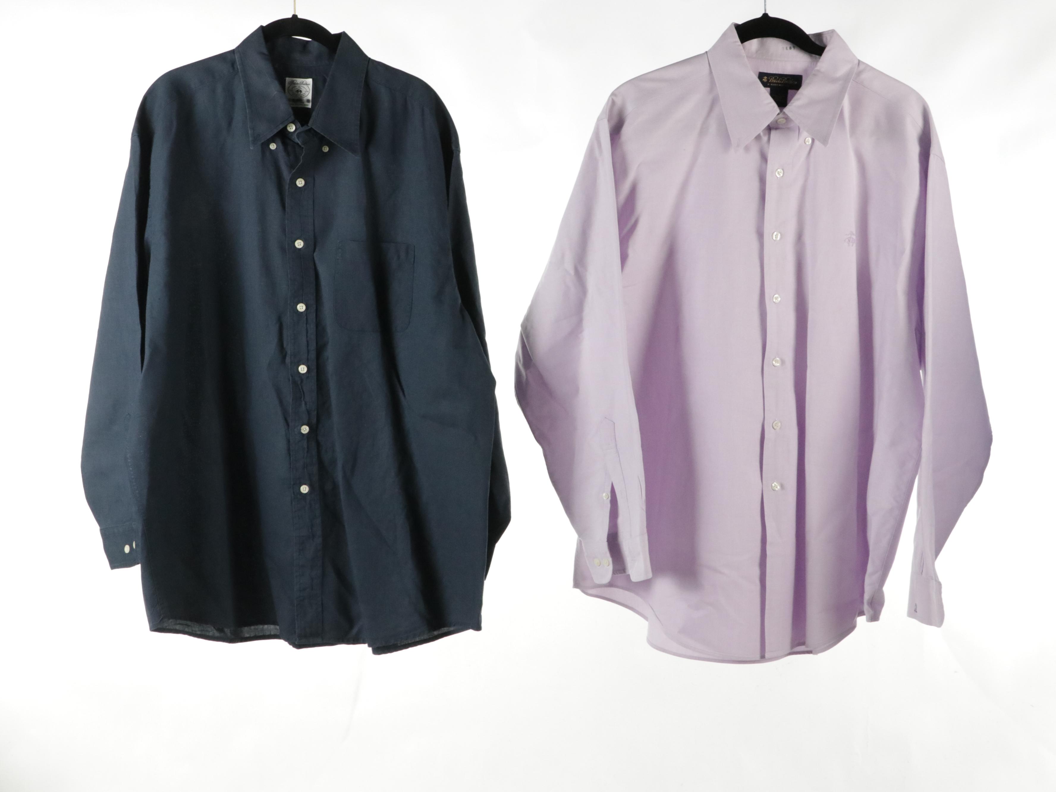 Men's Brooks Brothers Linen and Other Cotton Long Sleeve Button-Up Shirts