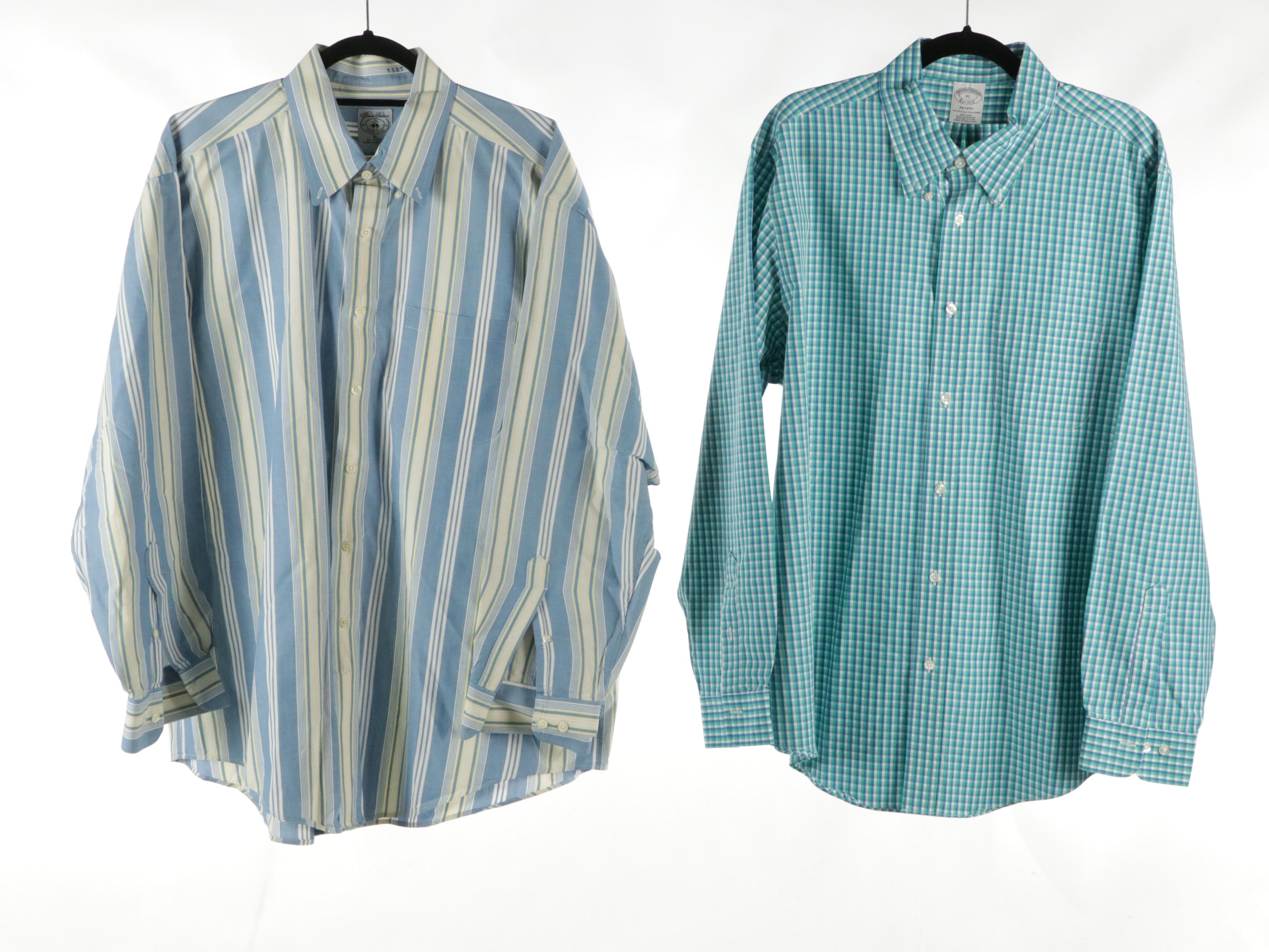 Men's Brooks Brothers Linen and Other Cotton Long Sleeve Button-Up Shirts