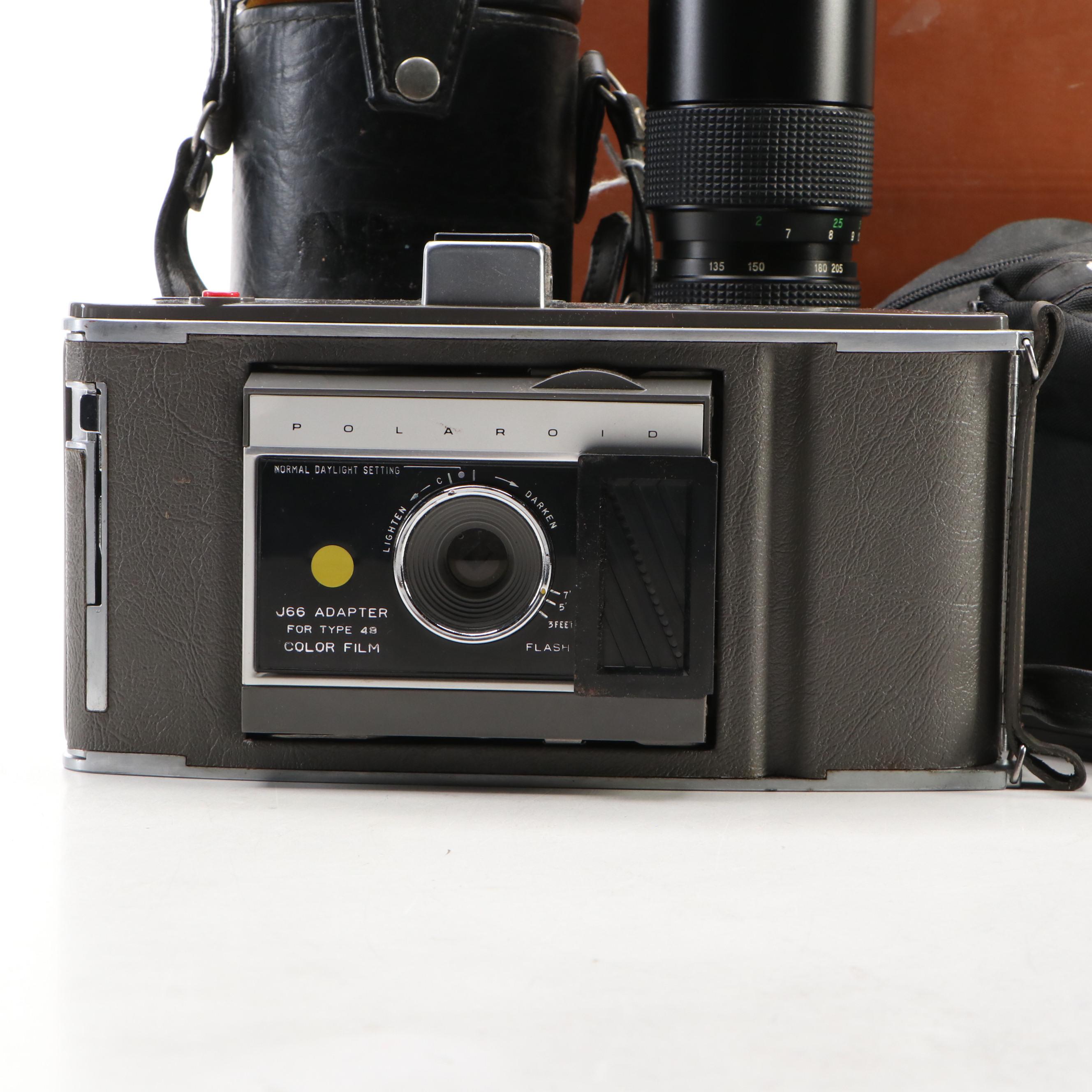 Polaroid J66 Land Camera, Digital Nikon Pronea 6i with Sylvania Flashbulbs