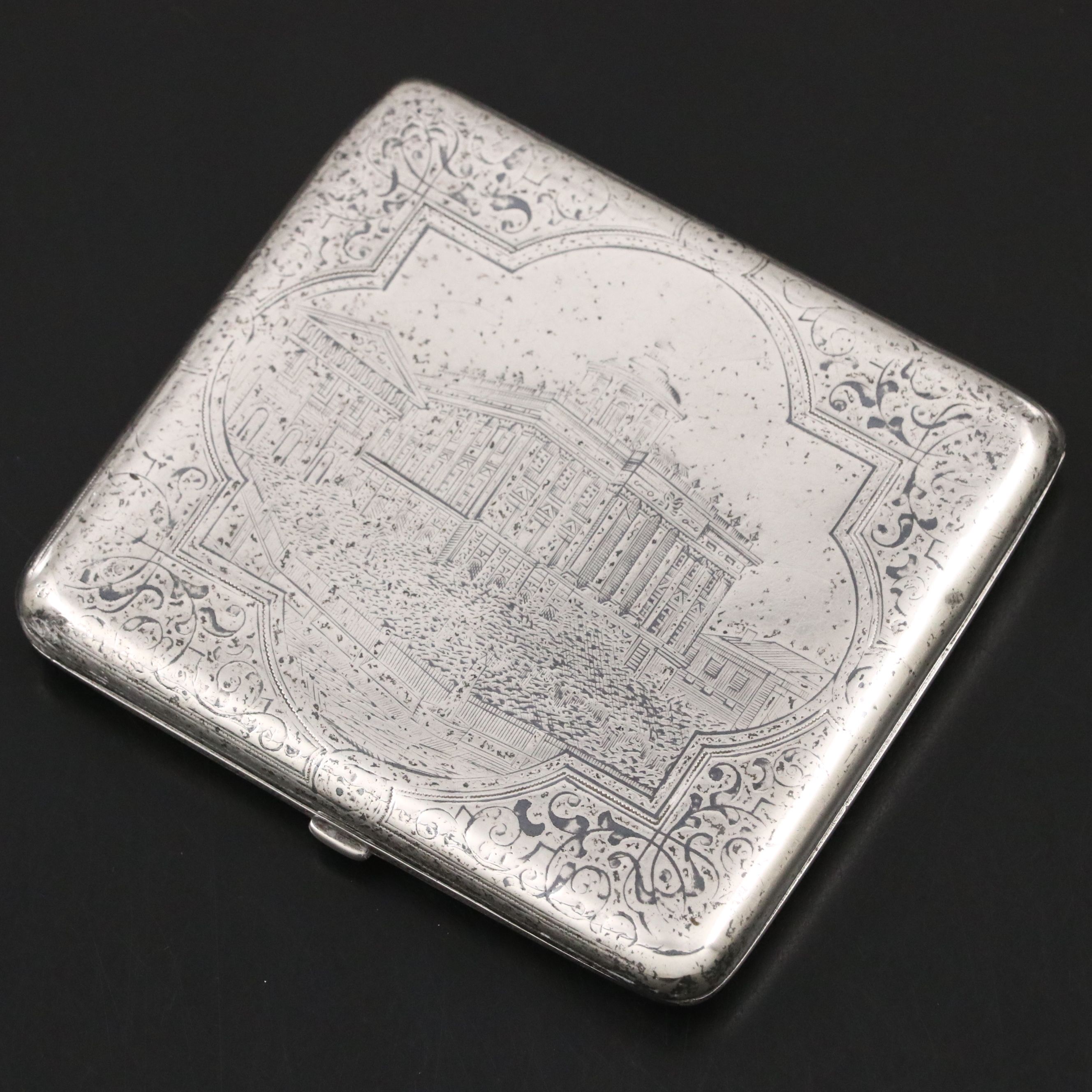 Alexander III Russian 875 Silver Cigarette Case, 1893
