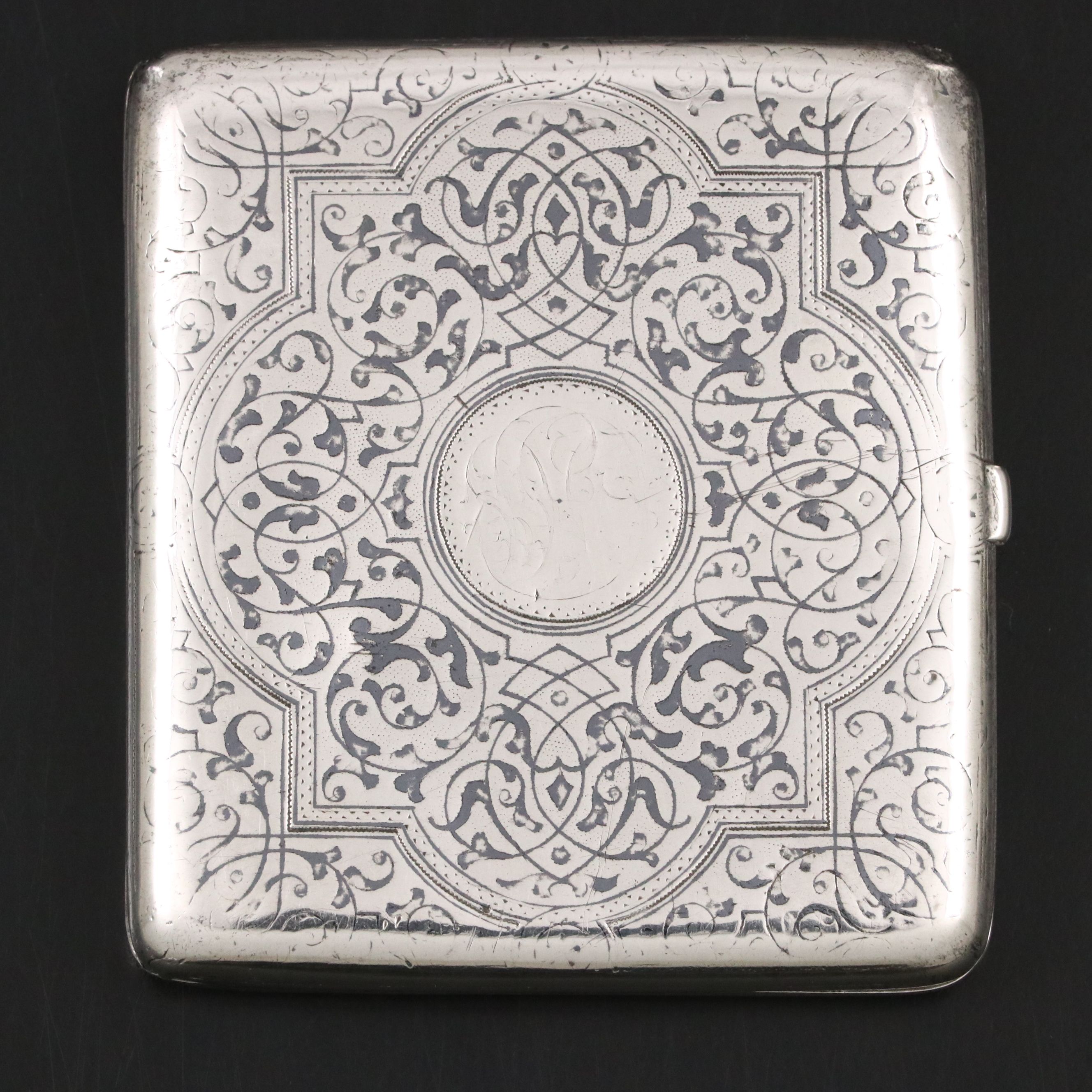 Alexander III Russian 875 Silver Cigarette Case, 1893