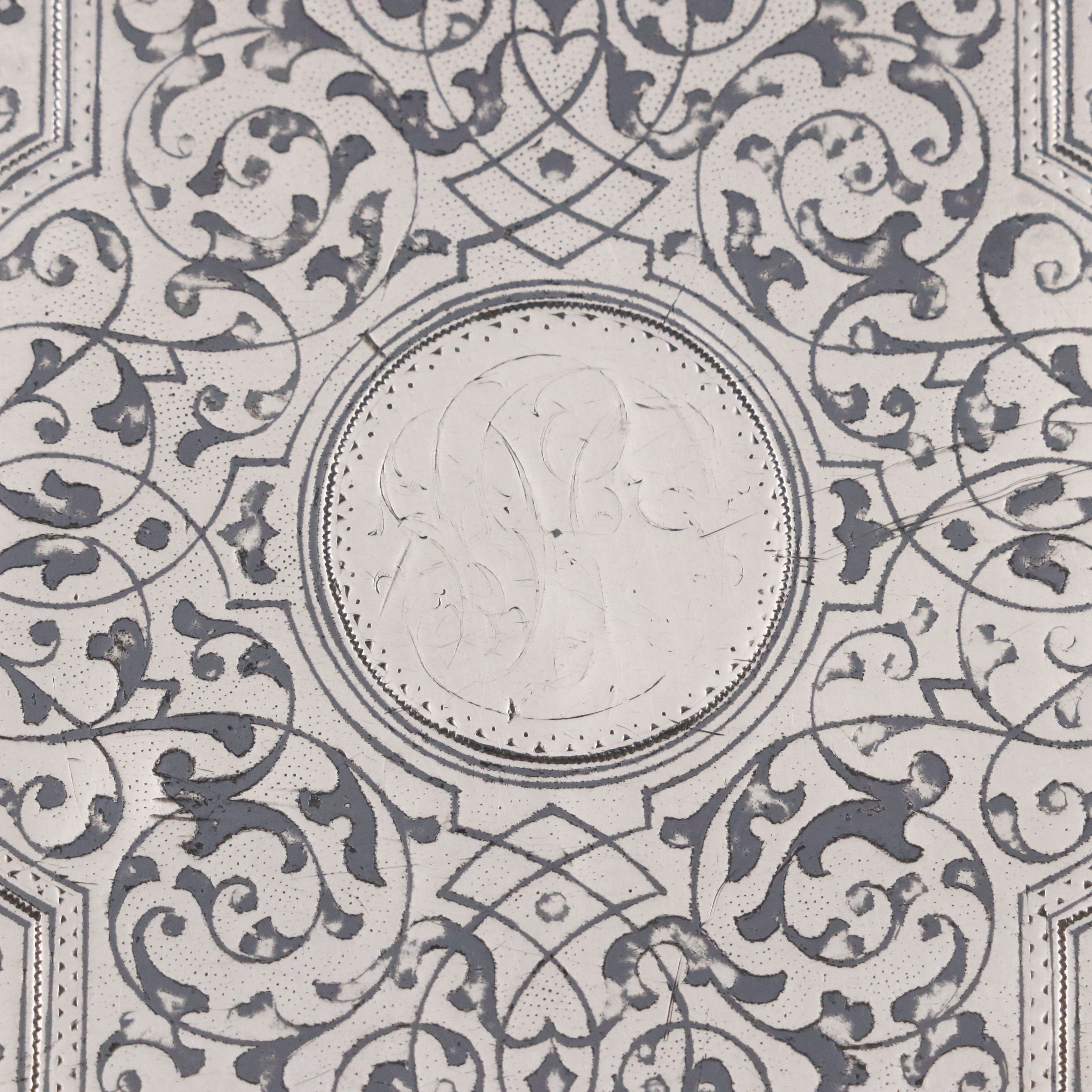 Alexander III Russian 875 Silver Cigarette Case, 1893