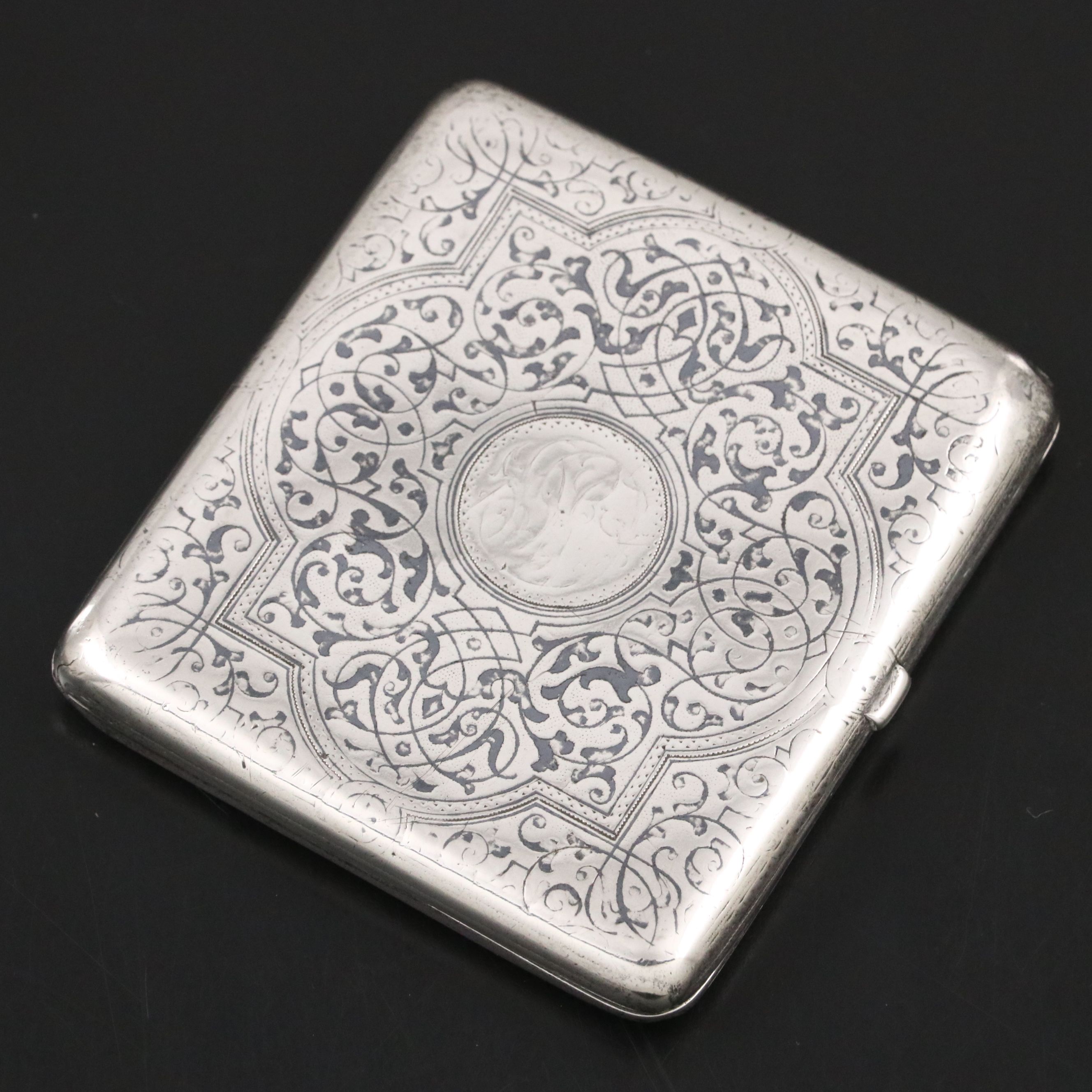 Alexander III Russian 875 Silver Cigarette Case, 1893