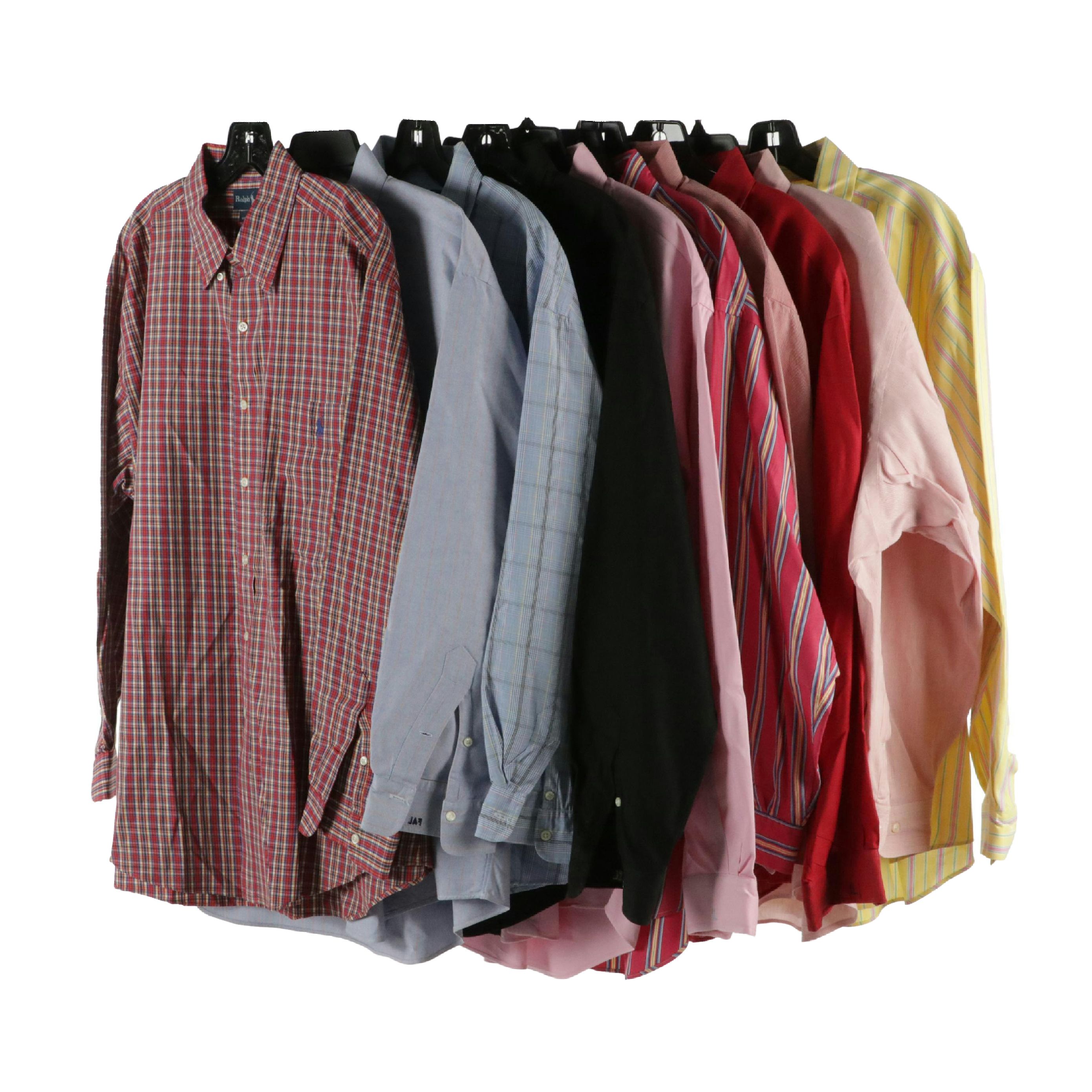 Men's Ralph Lauren Plaid, Striped and Solid Cotton Button-Down Shirts