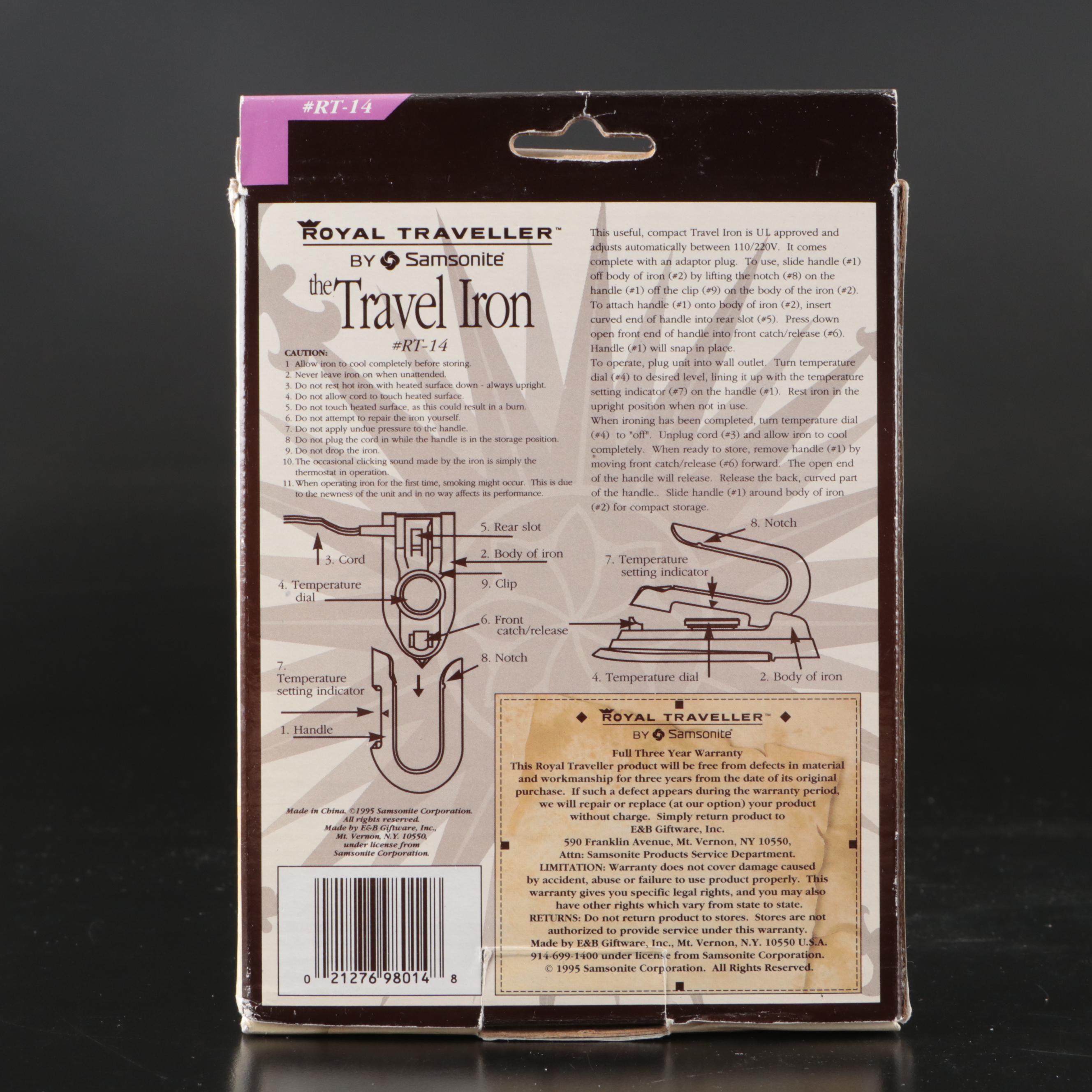 Travel Iron with Cuddledown Fitted Sheet, Flat Sheet and Standard Pillowcase