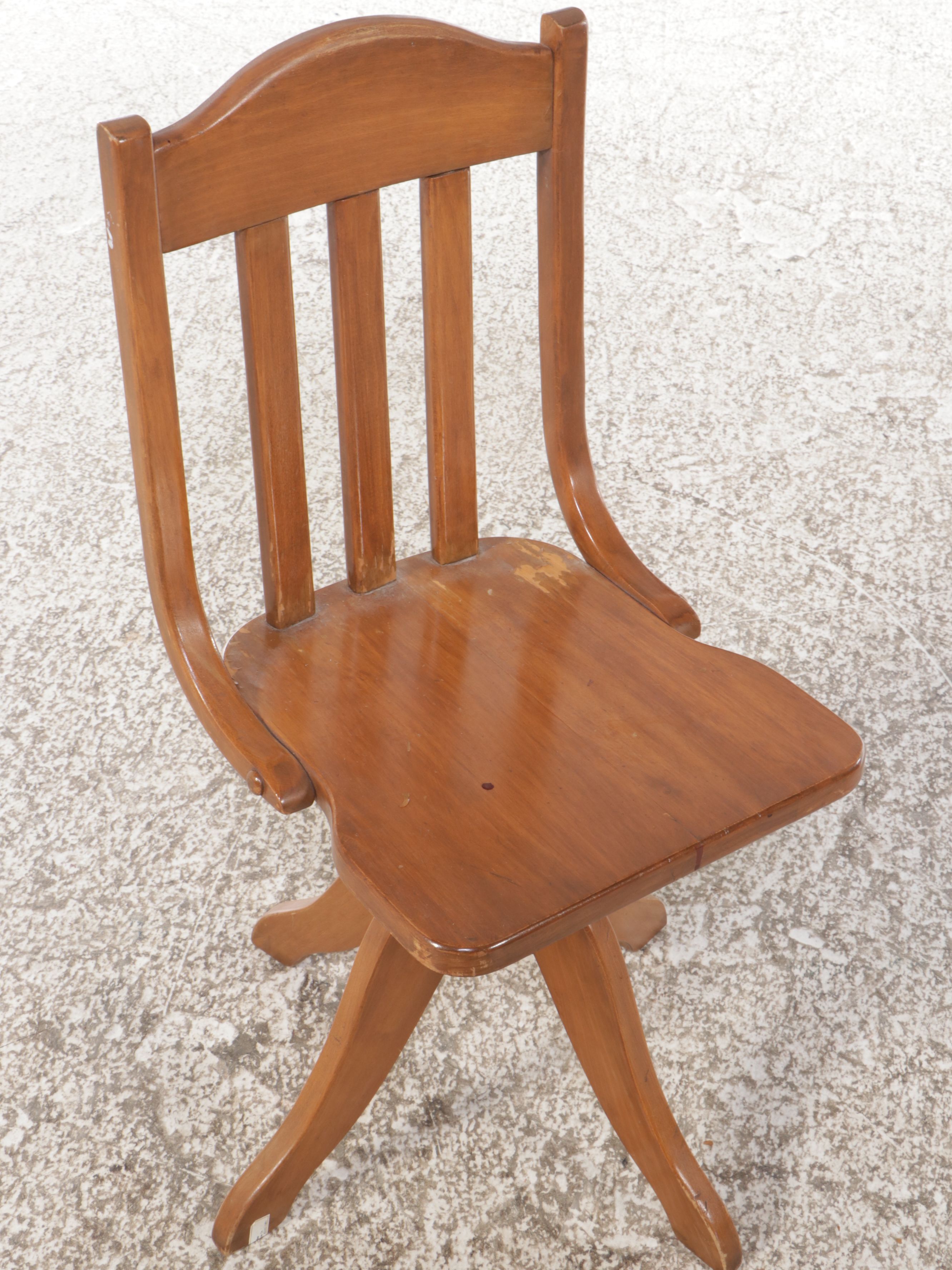 Children's Wooden Roll-Top Desk with Chair