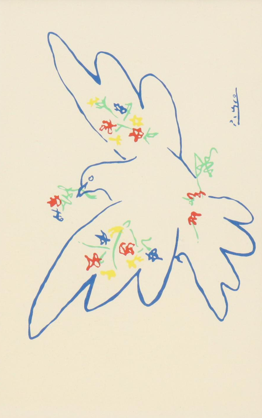 Lithograph After Pablo Picasso "Dove with Flowers," Late 20th/21st Century