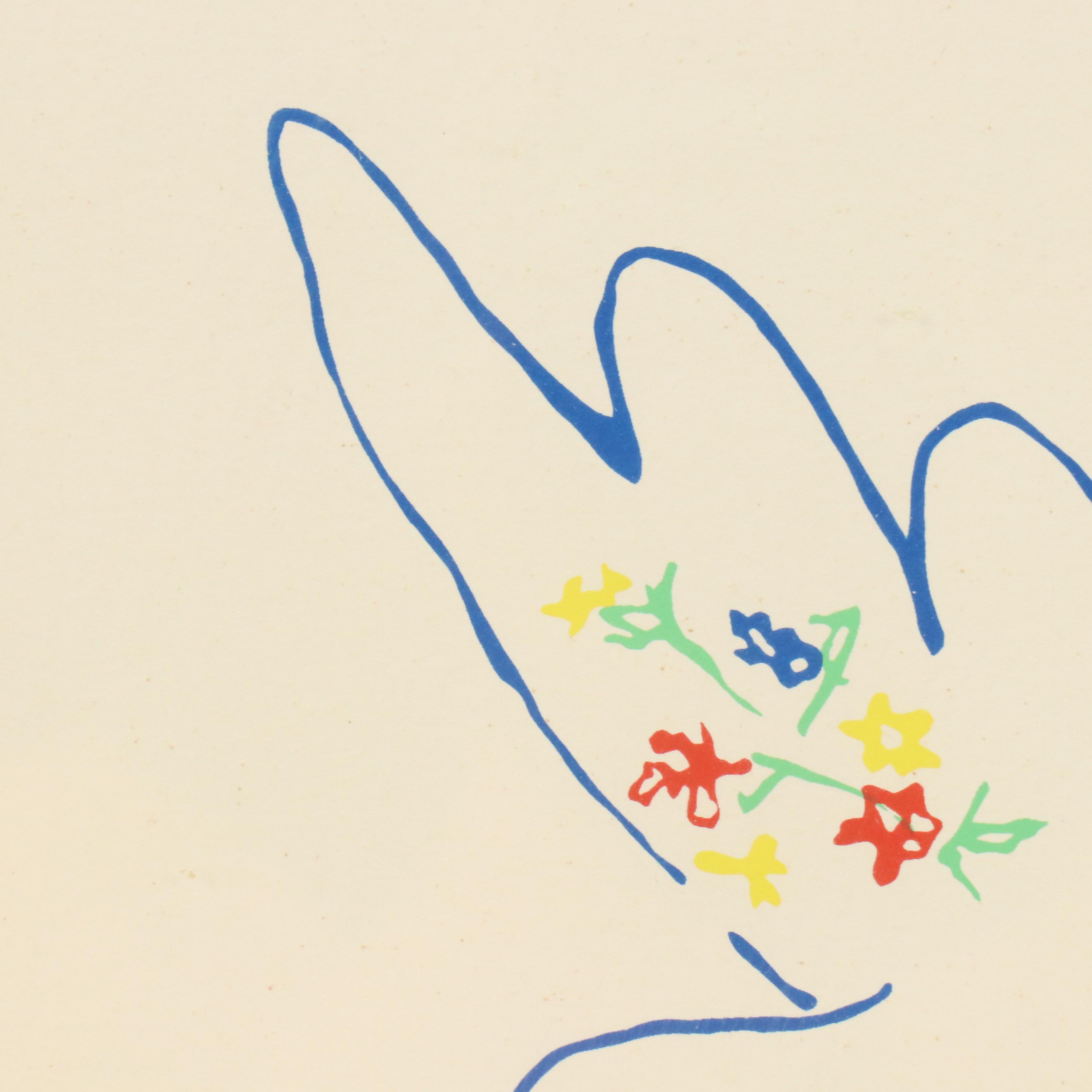 Lithograph After Pablo Picasso "Dove with Flowers," Late 20th/21st Century