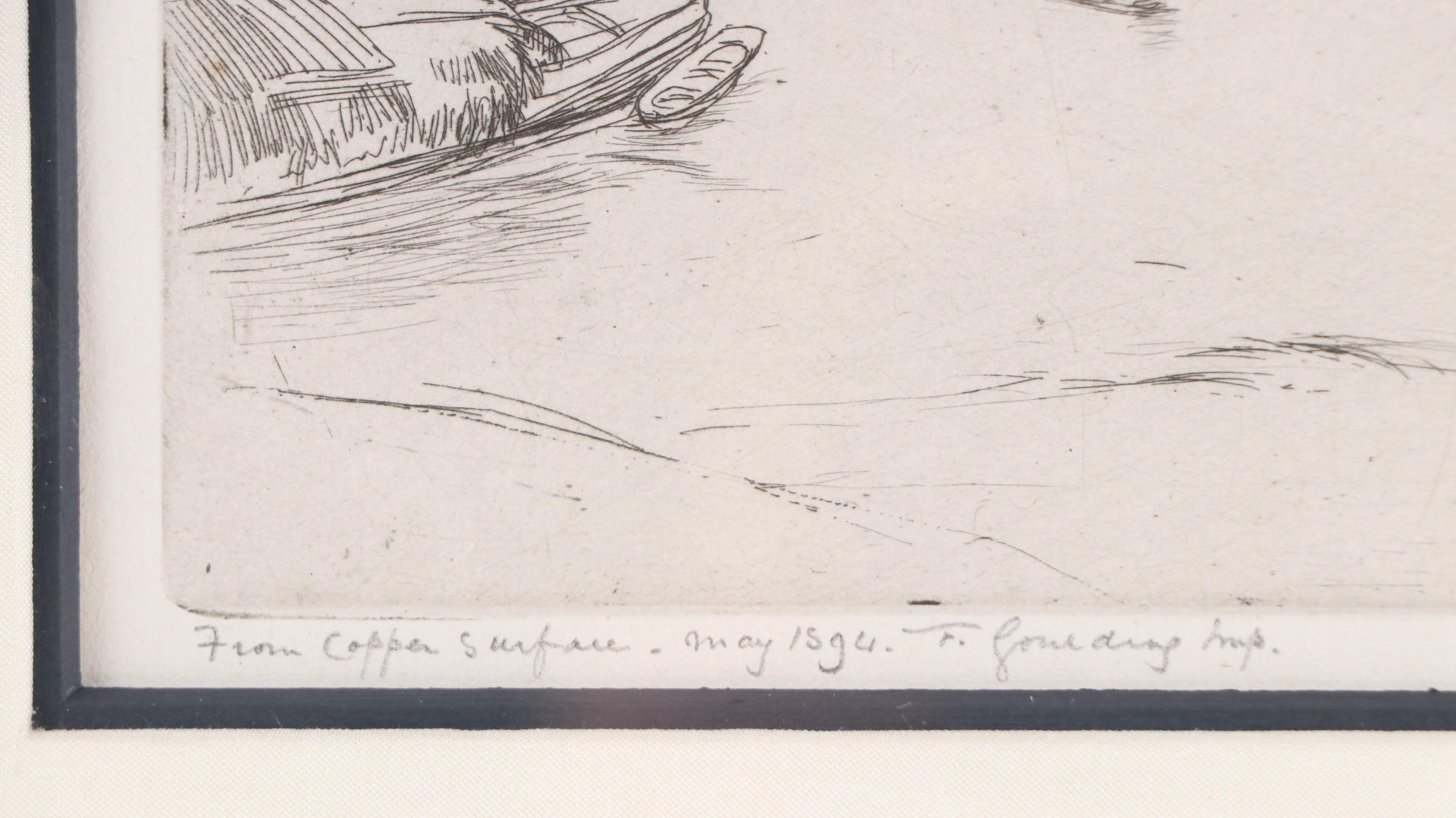 Etching by James McNeil Whistler "Old Hungerford Bridge," 1894