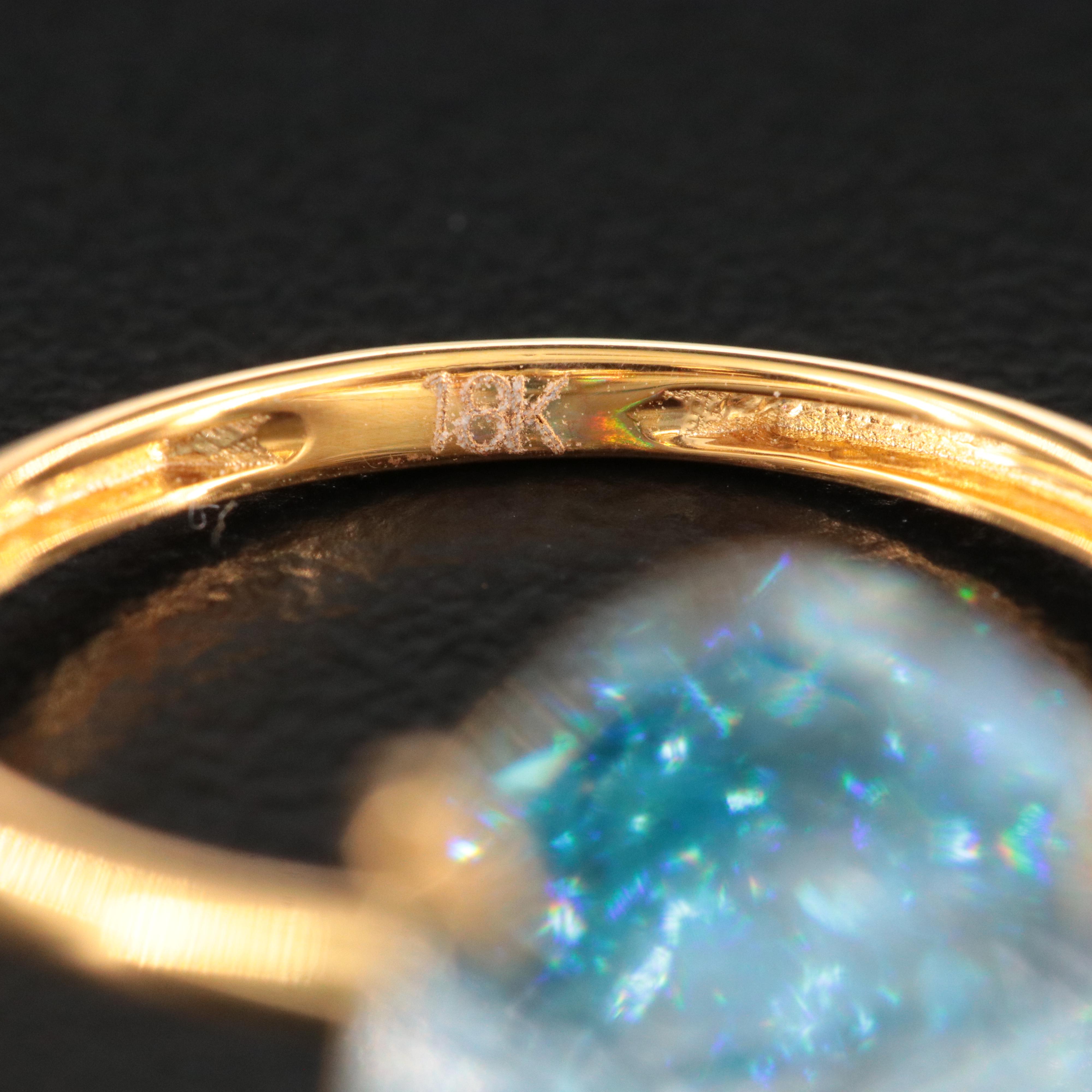 18K 5.01 CT Fancy Vivid Blue Lab Grown Diamond Solitaire Ring with IGI Report