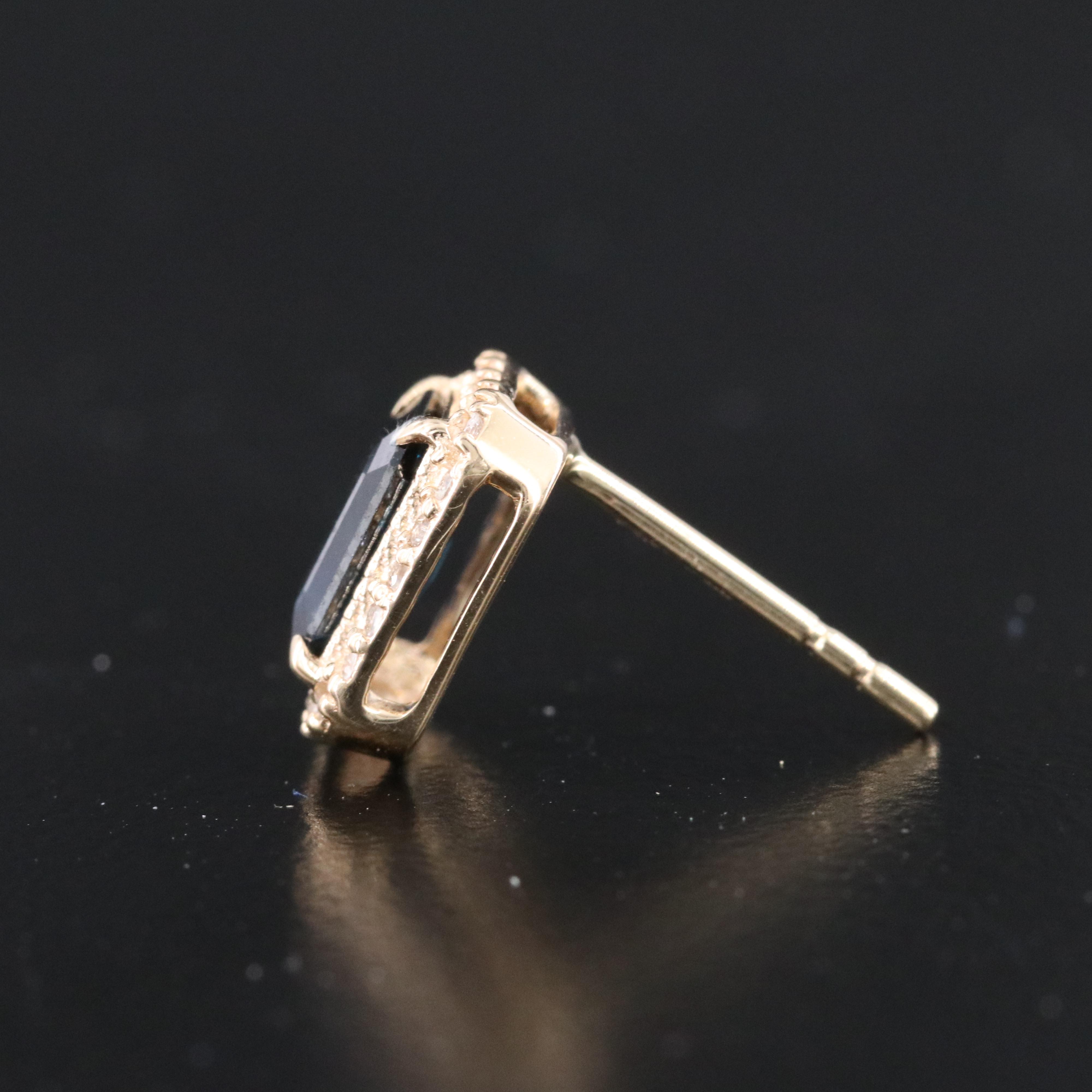 14K Sapphire and White Sapphire Earrings