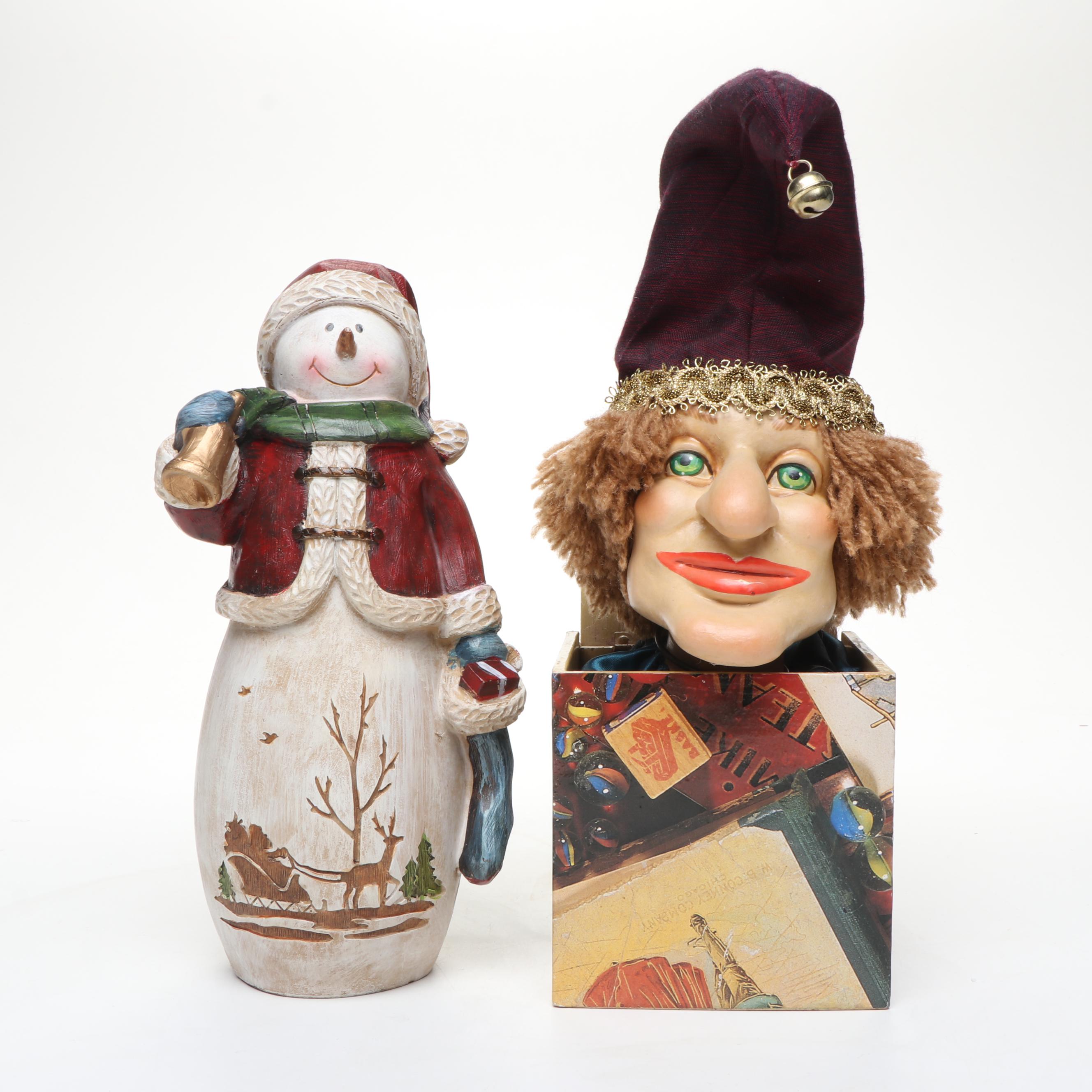 Needlepoint Faced Christmas Stockings with Other Holiday Decorations