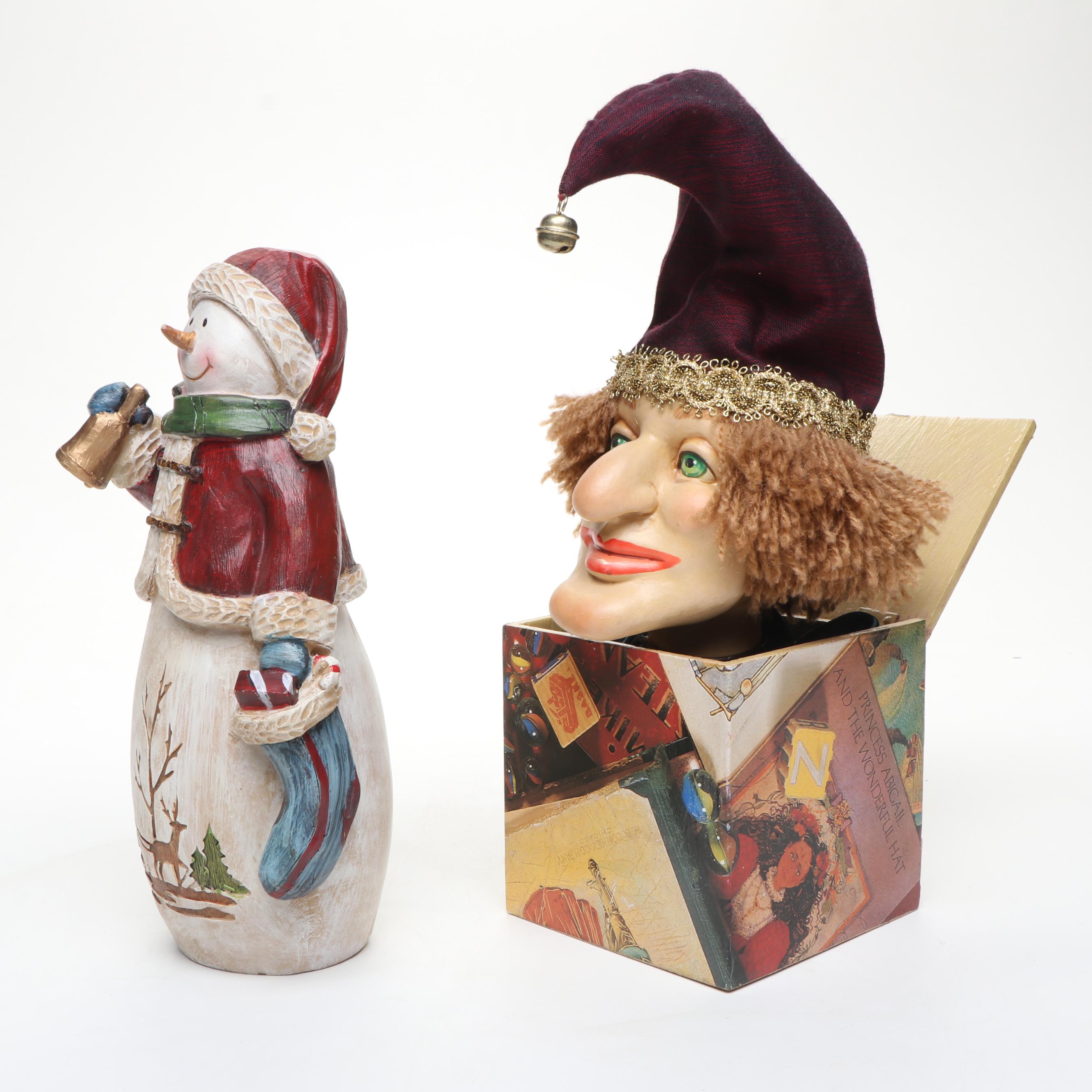 Needlepoint Faced Christmas Stockings with Other Holiday Decorations