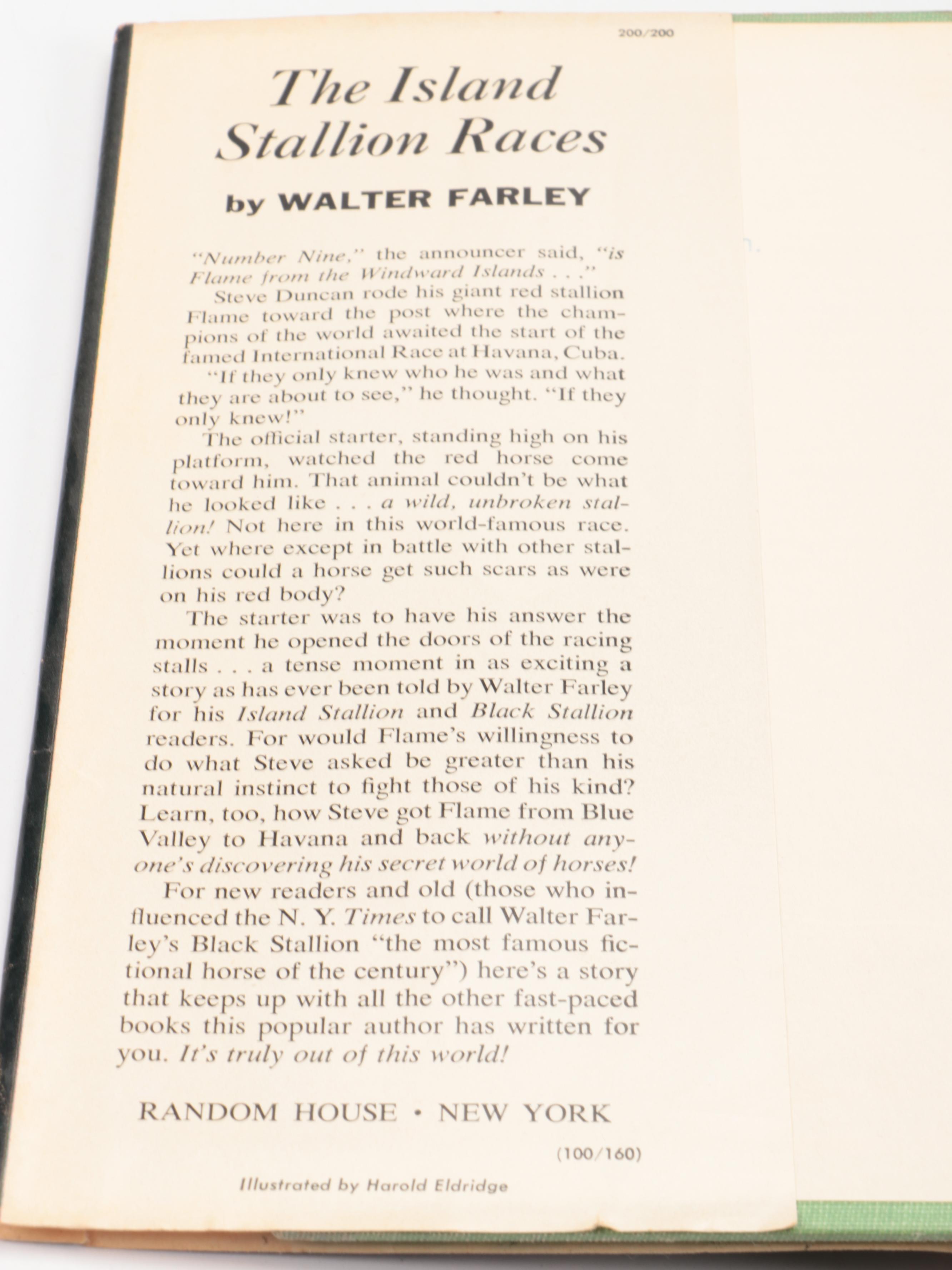 First Edition "The Island Stallion Races" by Walter Farley and More Horse Books