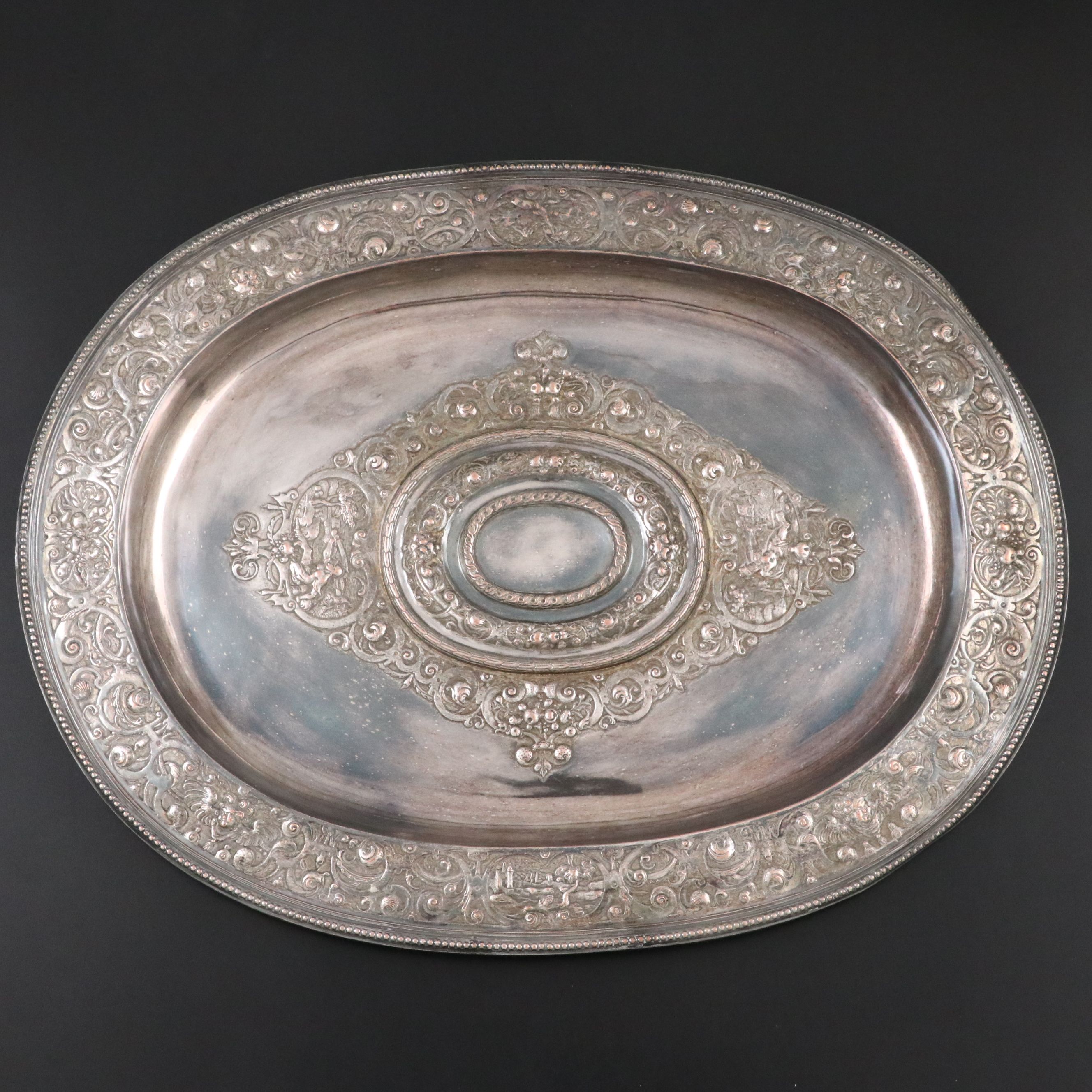 Victorian Elkington & Co. Department of Science and Art Repoussé Tray