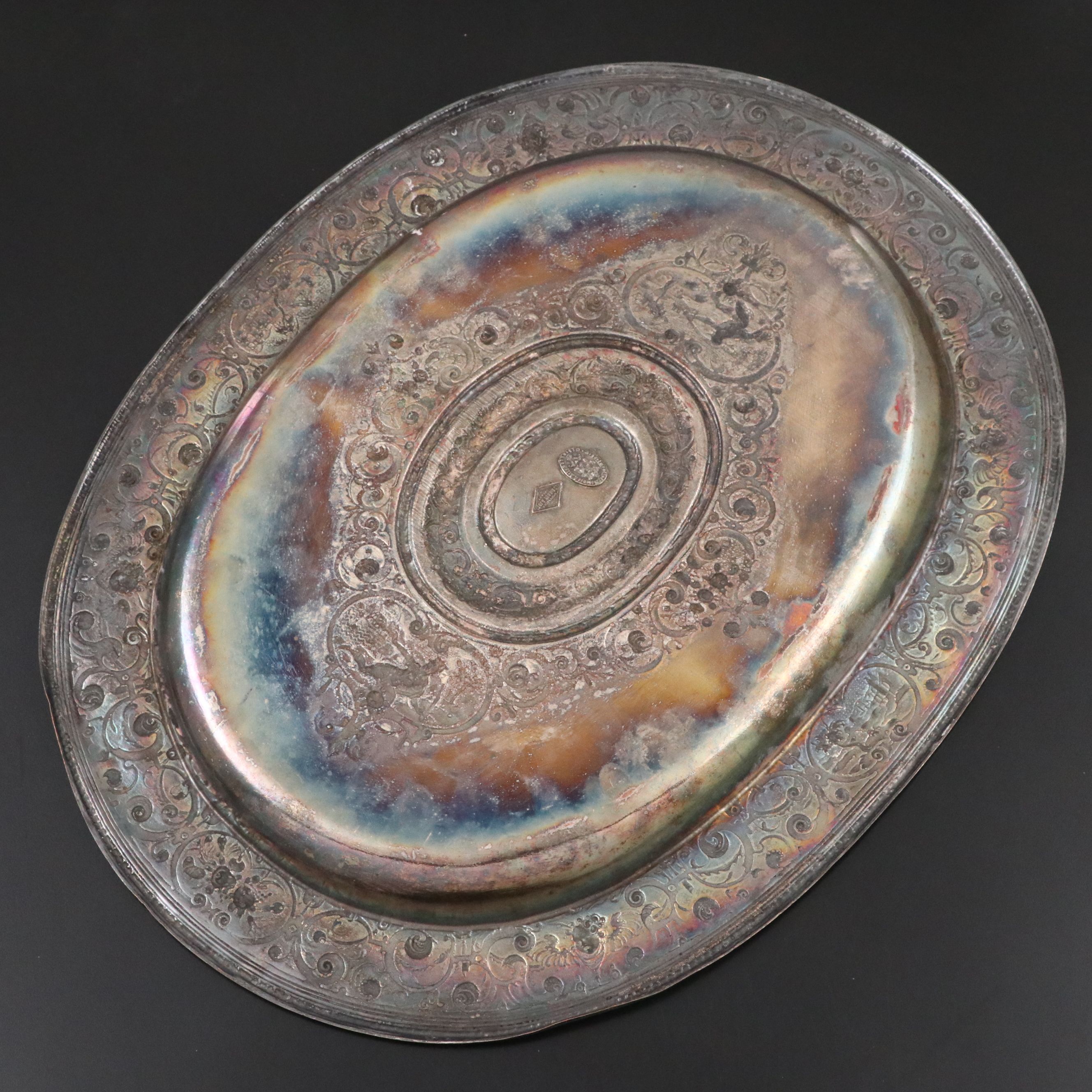 Victorian Elkington & Co. Department of Science and Art Repoussé Tray
