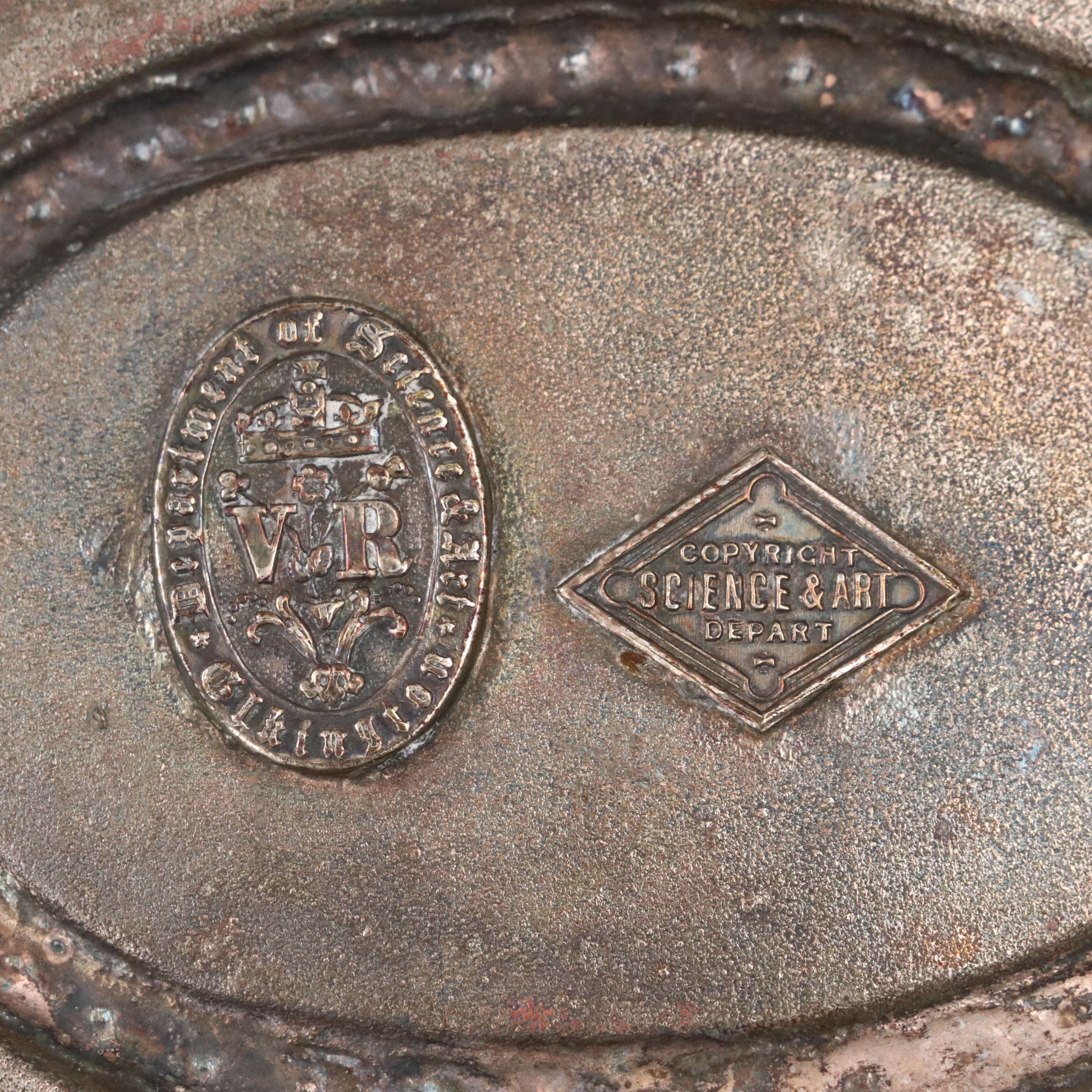 Victorian Elkington & Co. Department of Science and Art Repoussé Tray