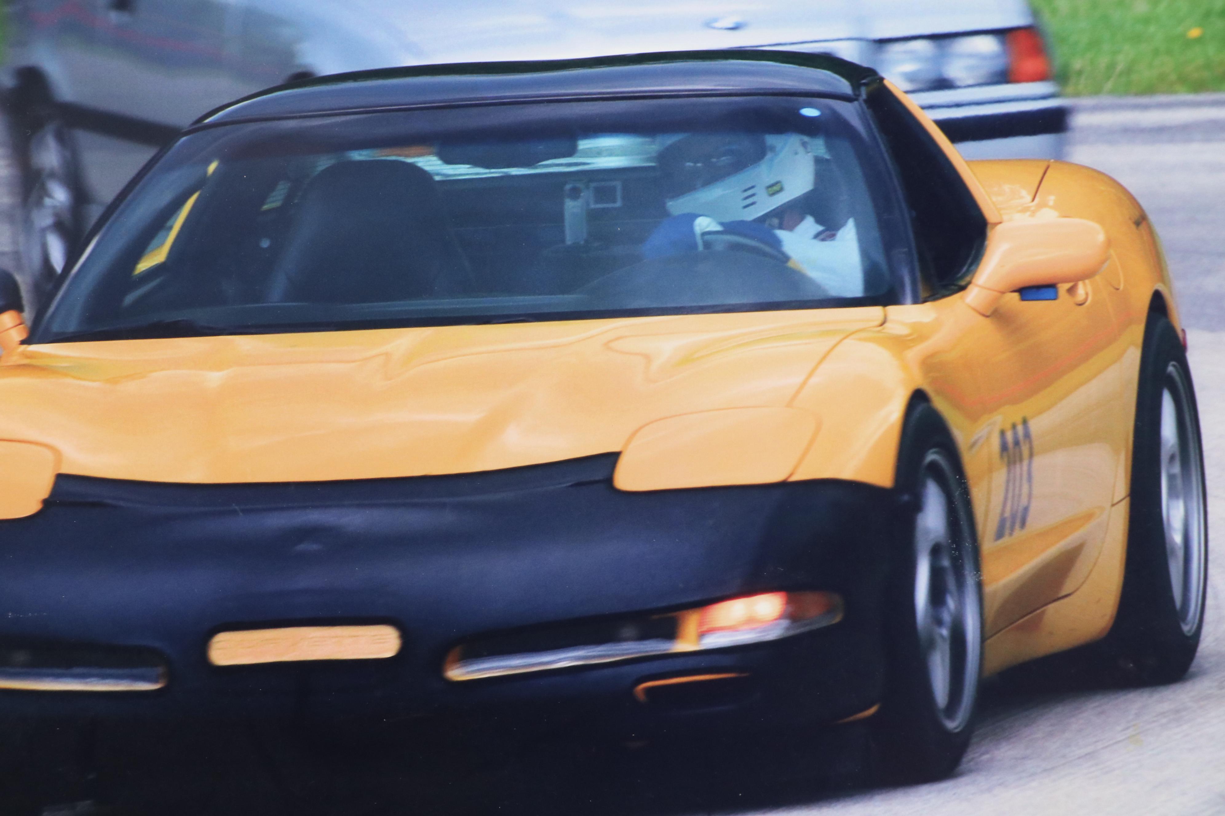 Yellow Corvette Photomechanical Print