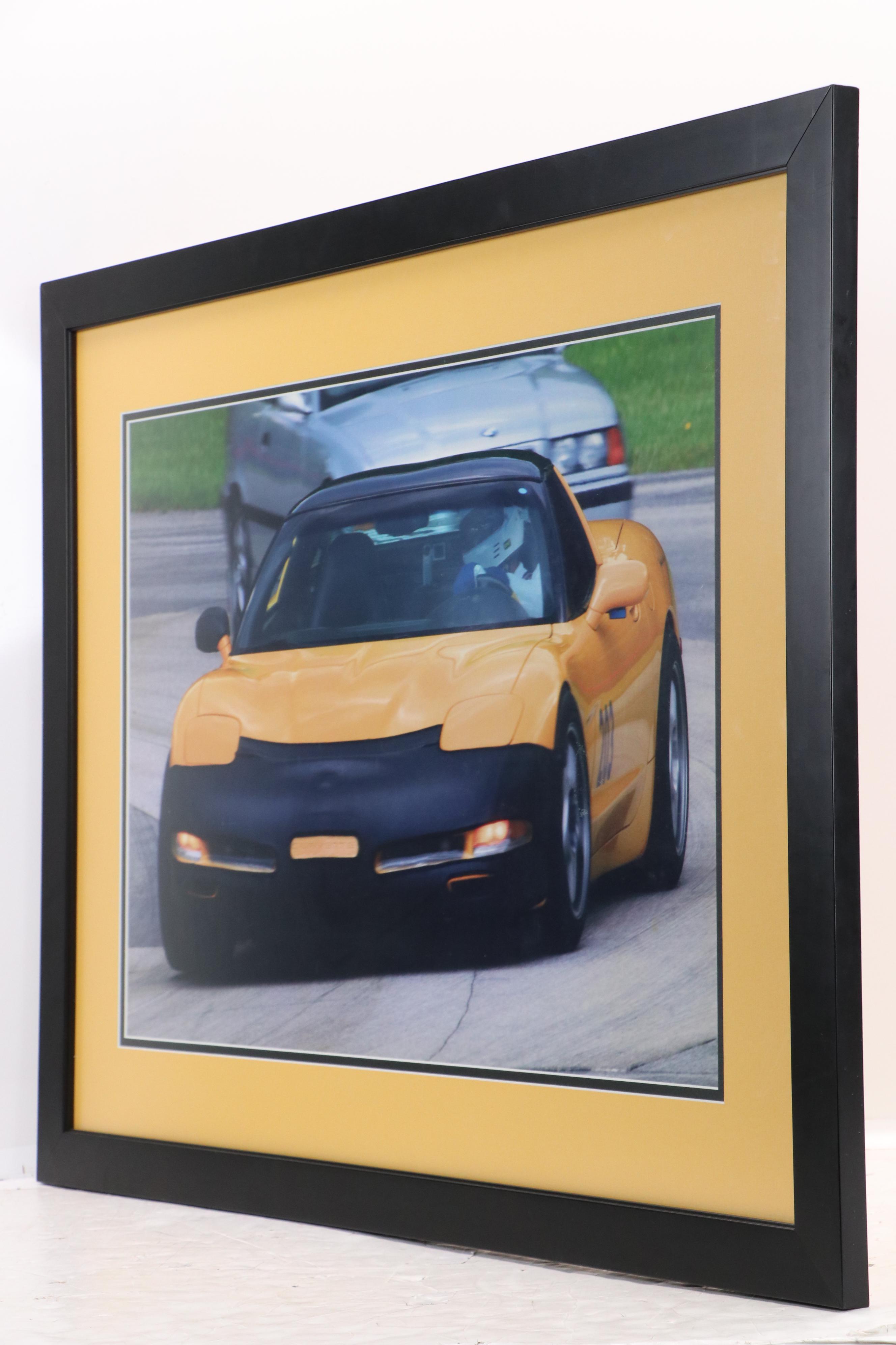 Yellow Corvette Photomechanical Print