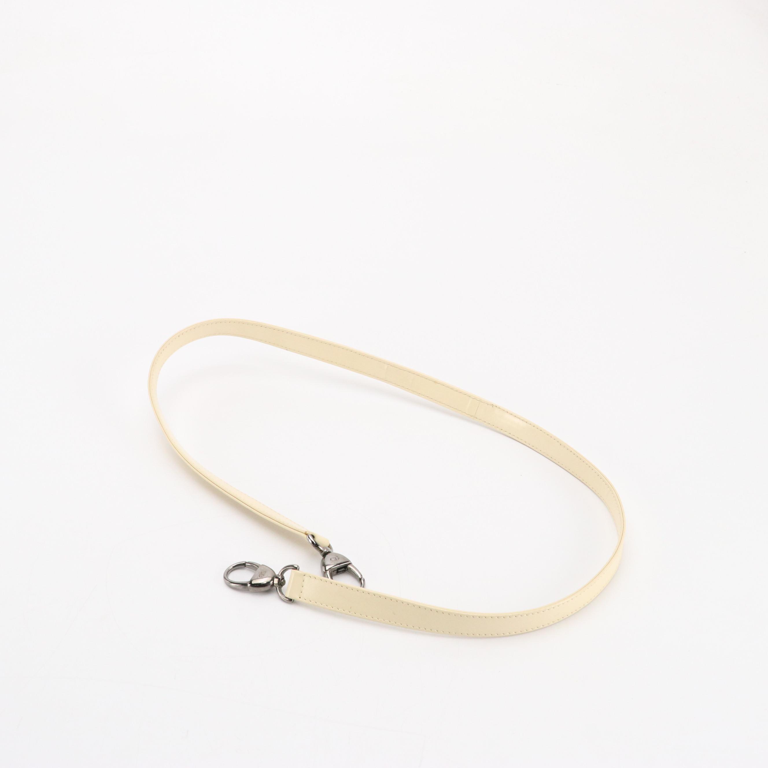 Christian Dior Medium Lady Dior Two-Way Handbag in Beige Patent Leather