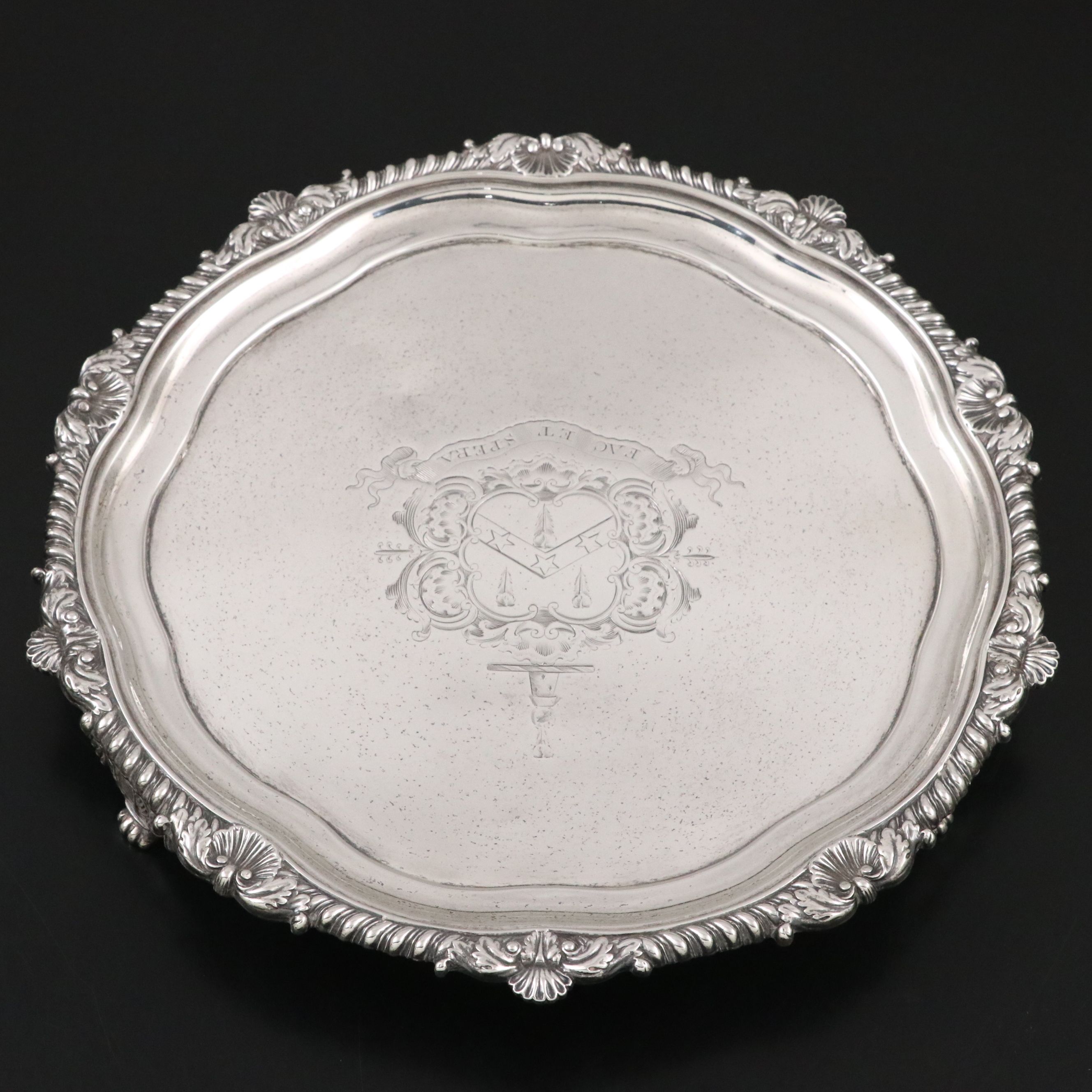 George III Sterling Silver Heraldic Salver, 1809