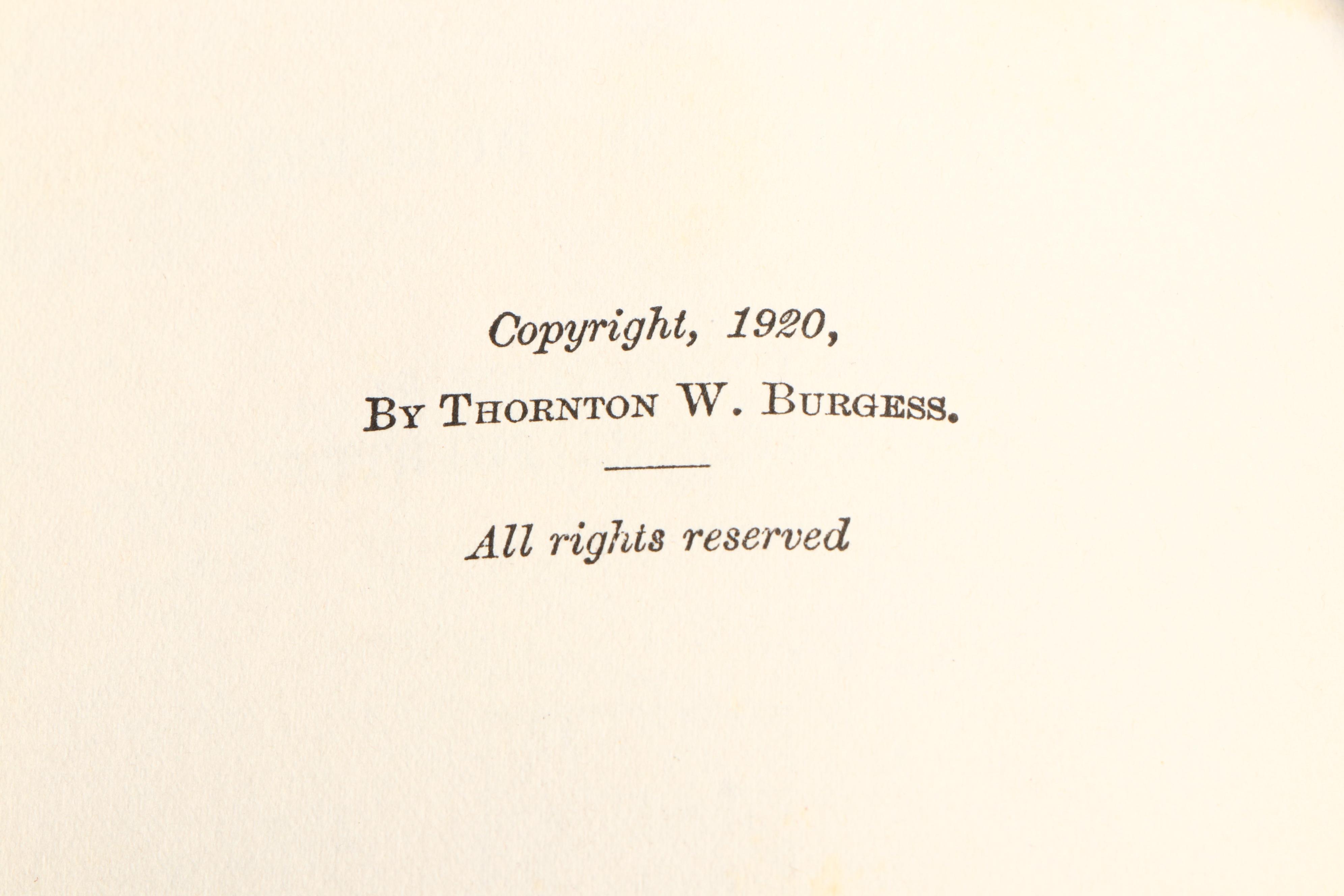 "The Burgess Animal Book for Children" and "Animal Stories" by Thornton Burgess