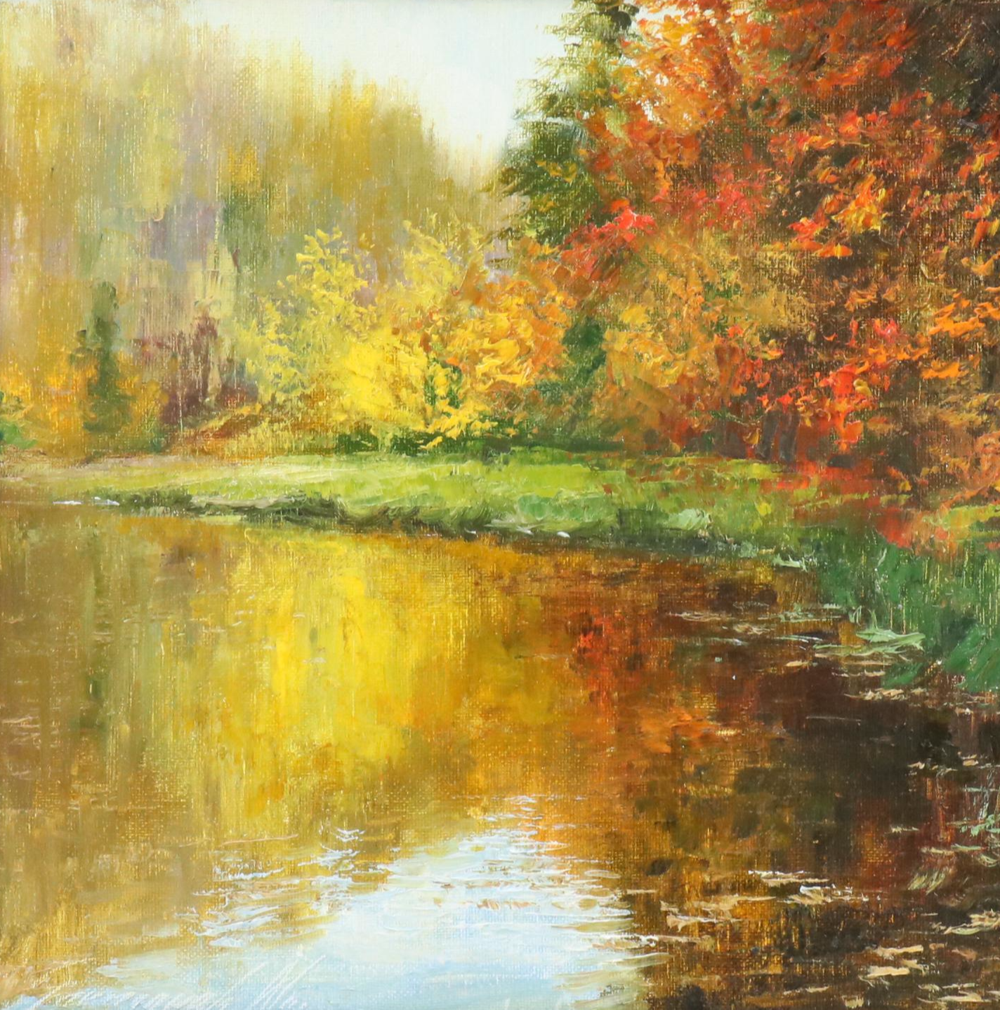 Garncarek Aleksander Landscape Oil Painting "Jesienny staw," 2019