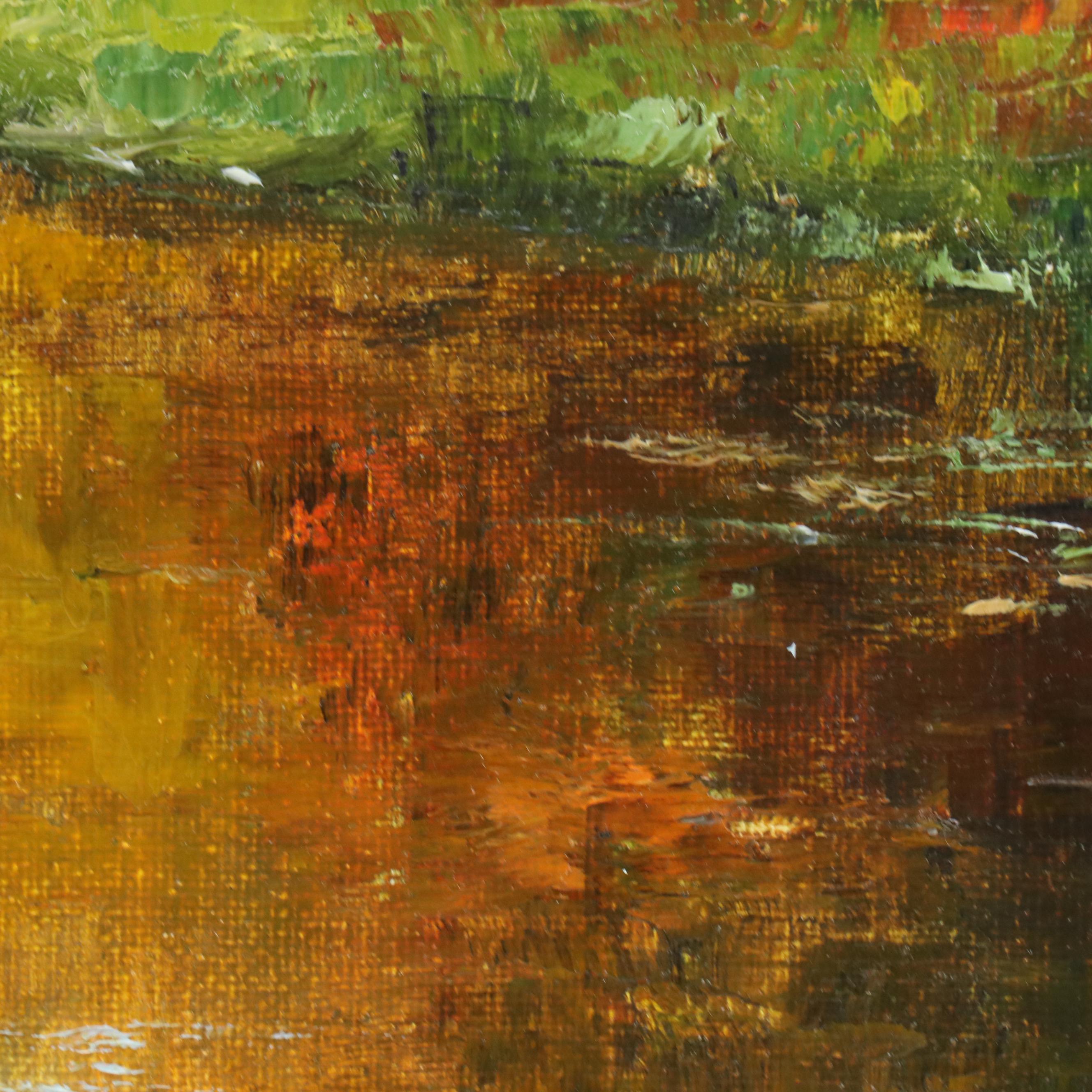 Garncarek Aleksander Landscape Oil Painting "Jesienny staw," 2019