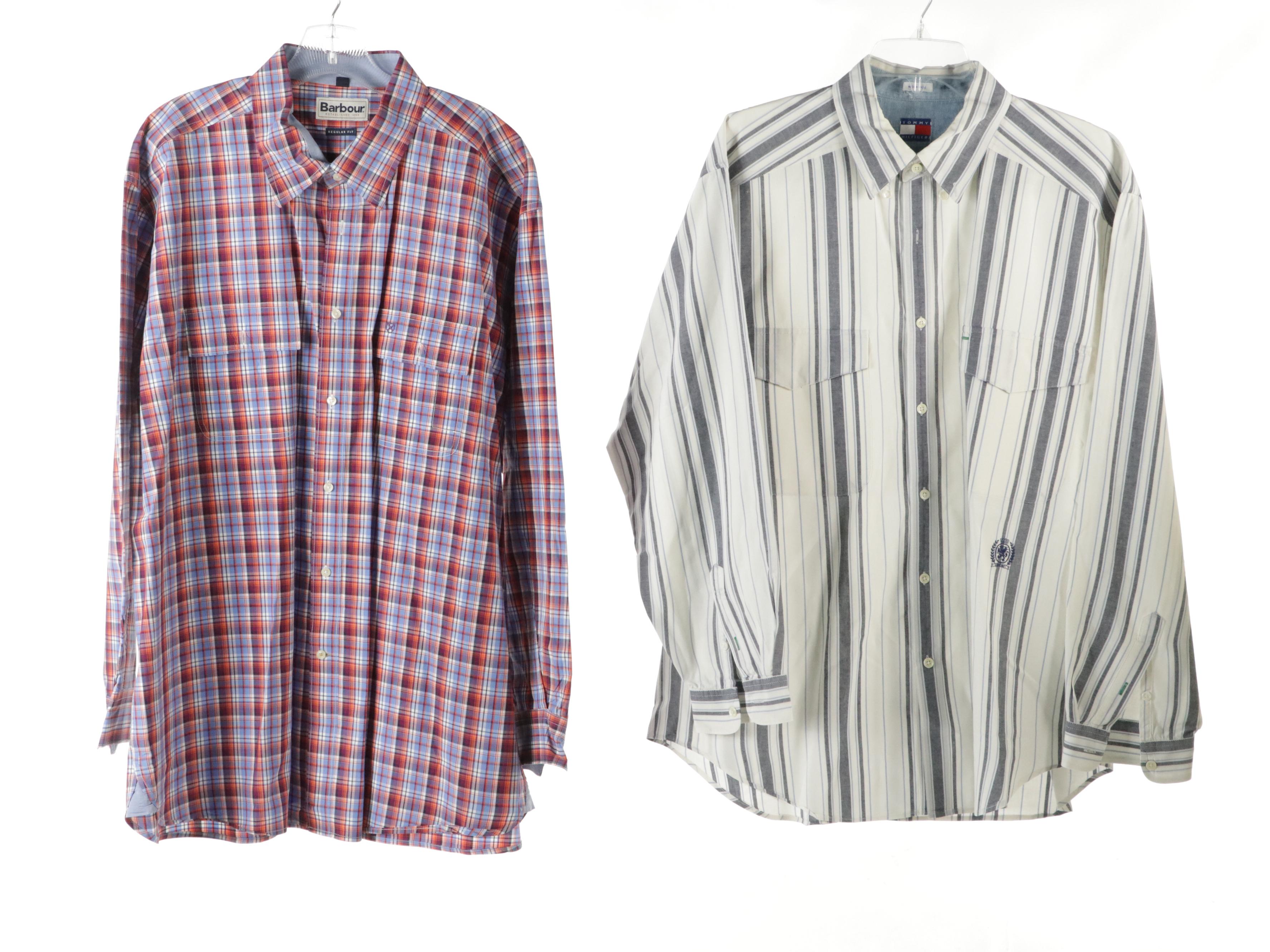 Men's Patterned Button-Front Shirts Featuring Tommy Hilfiger, Nautica, and More