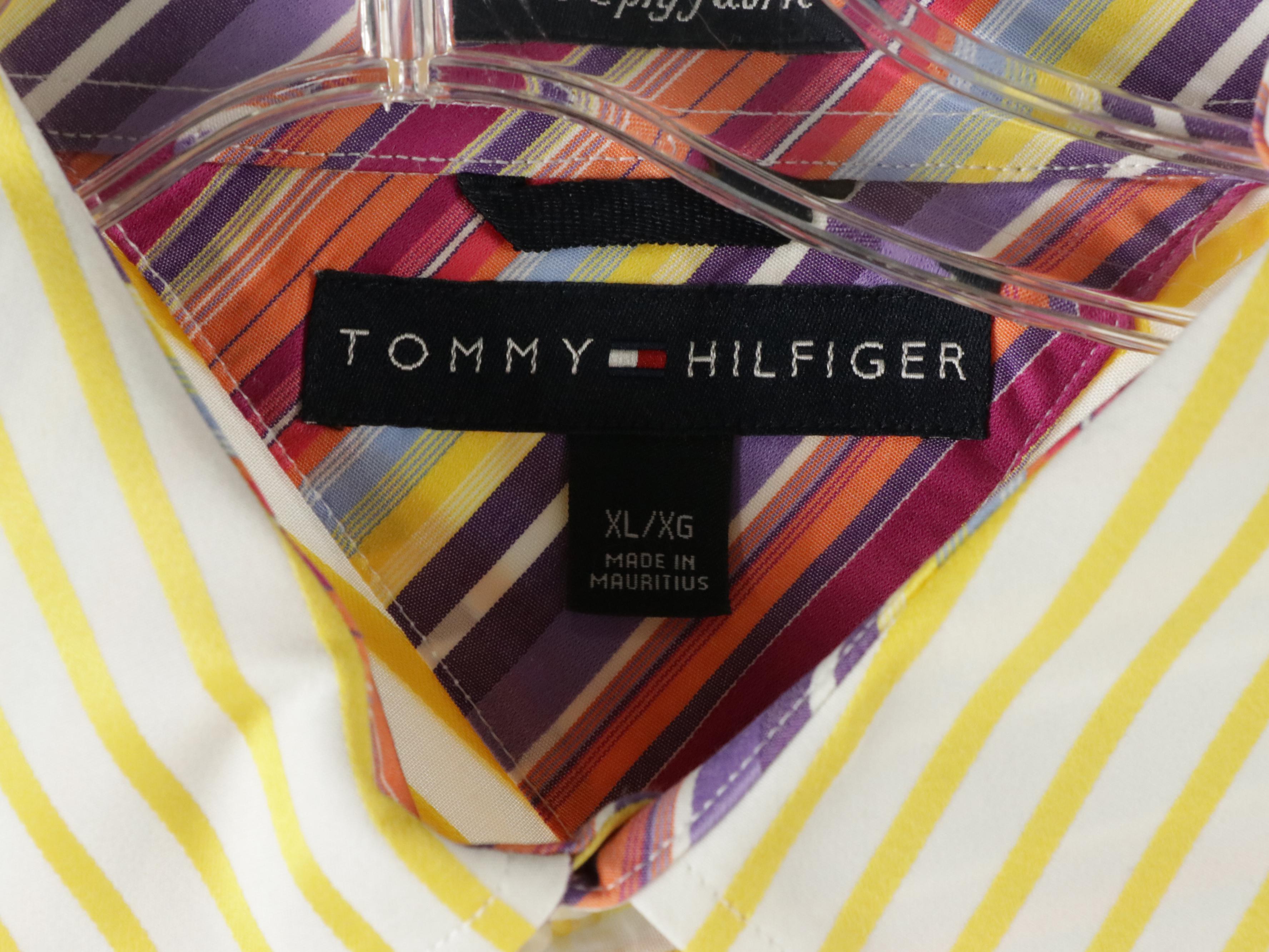 Men's Patterned Button-Front Shirts Featuring Tommy Hilfiger, Nautica, and More