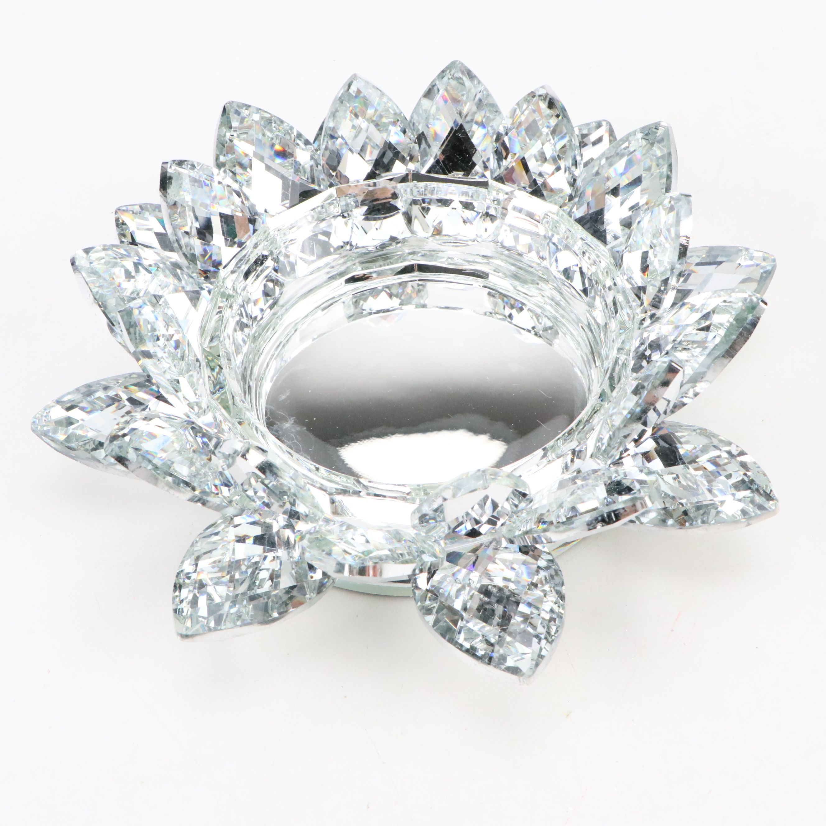 Avon Light-Up Snowman with Mirrored Glass Lotus Candle Holders