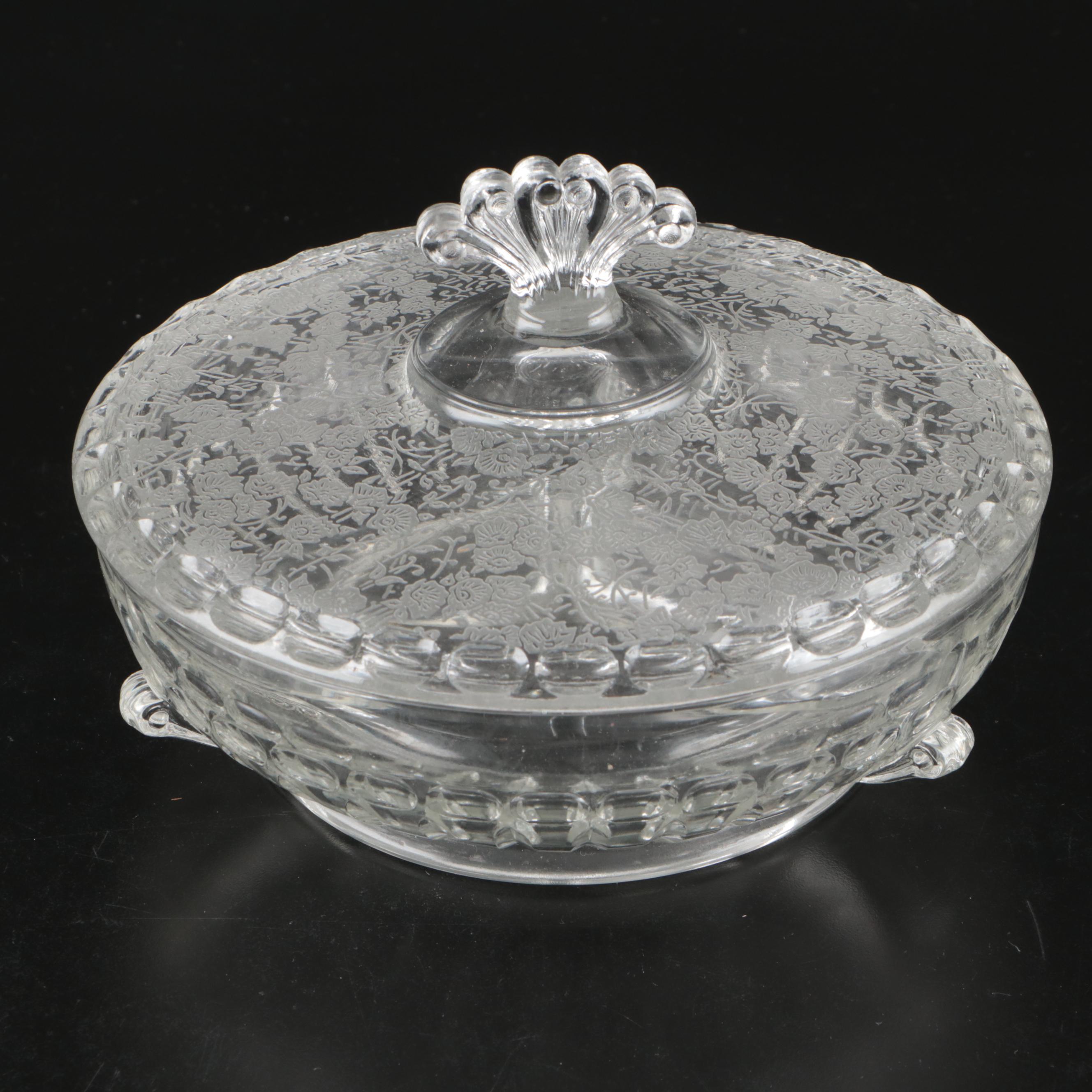 Cambridge "Rose Point" Stemware and Other Etched Glass Table Accessories