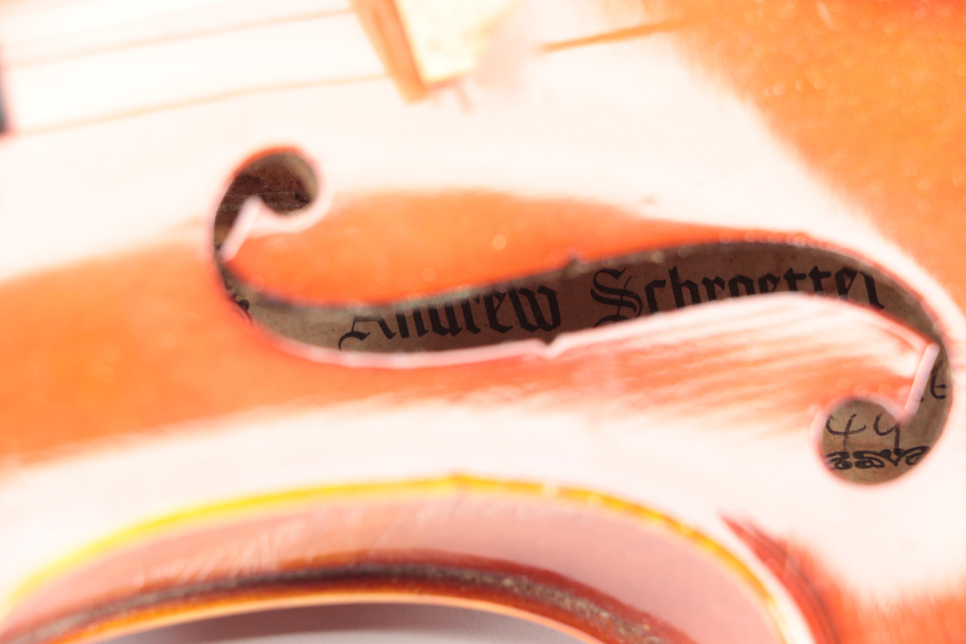 Andrew Schroetter 4/4 Size Wooden Violin with Case