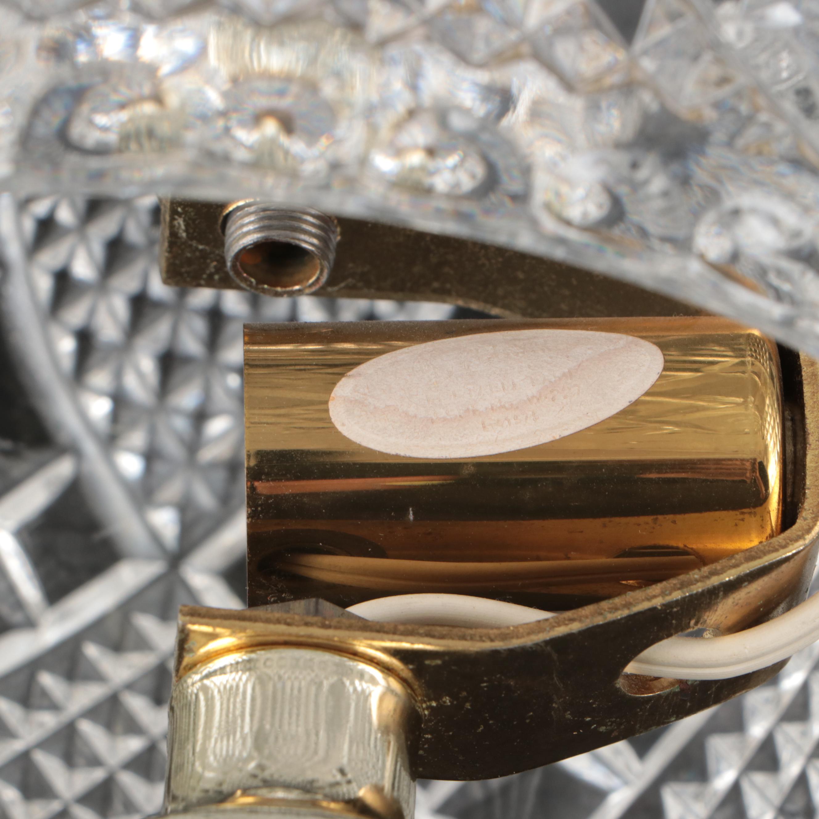 Victorian Style Cut Glass Mushroom Dome Lamp