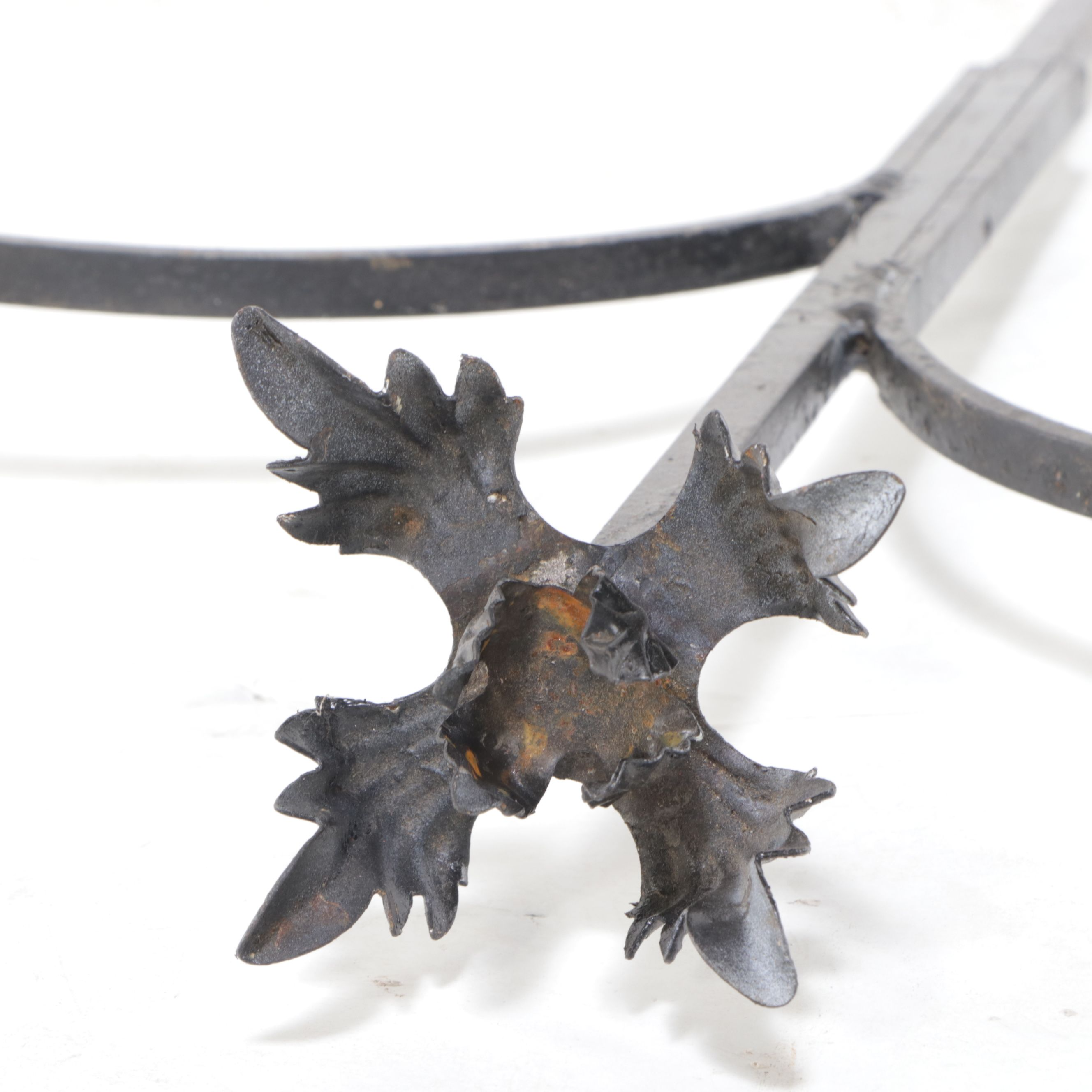 Art and Crafts Style Wrought Iron Tall Flower Shaped In Ground Candle Holders