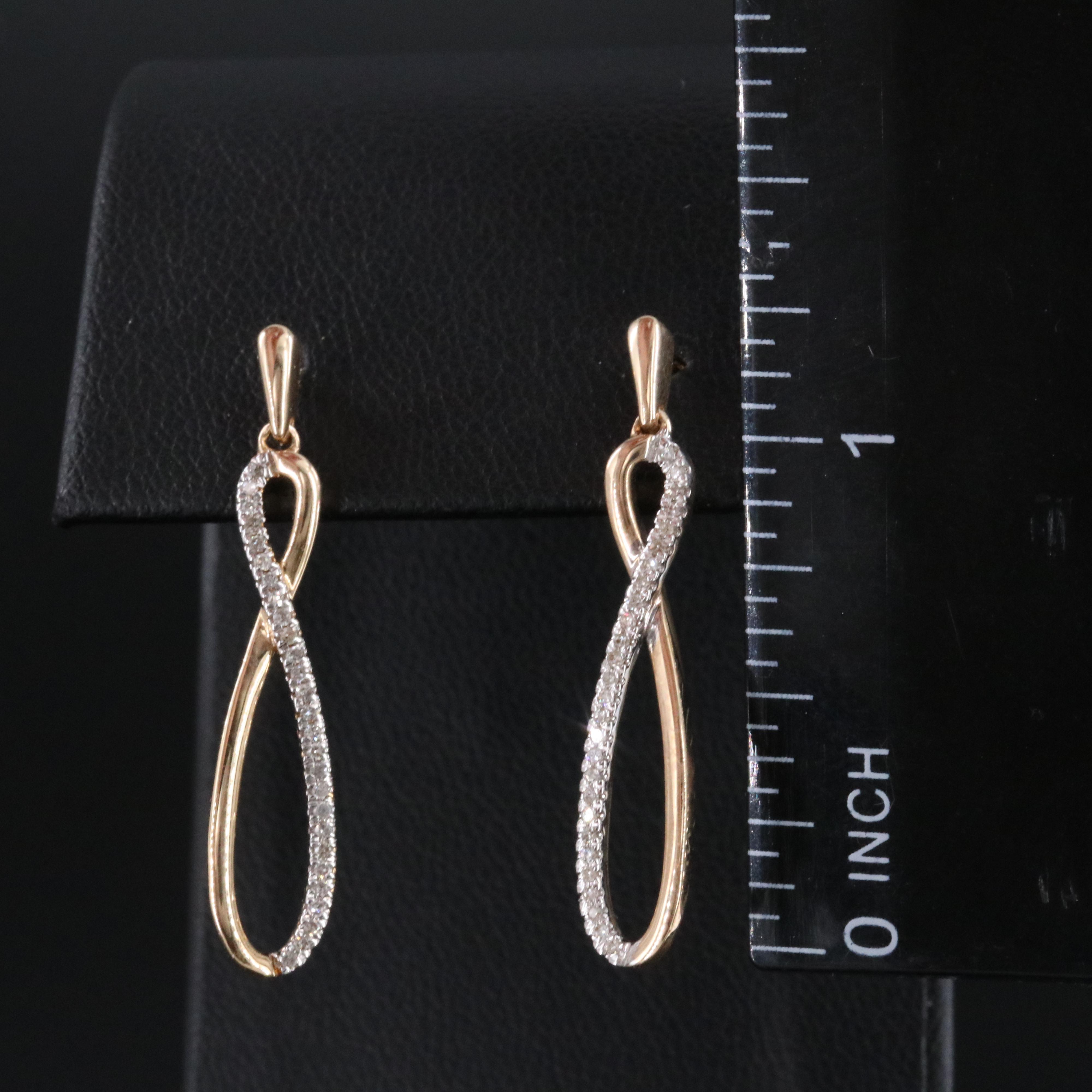 10K 0.16 CTW Diamond Dangle Earrings