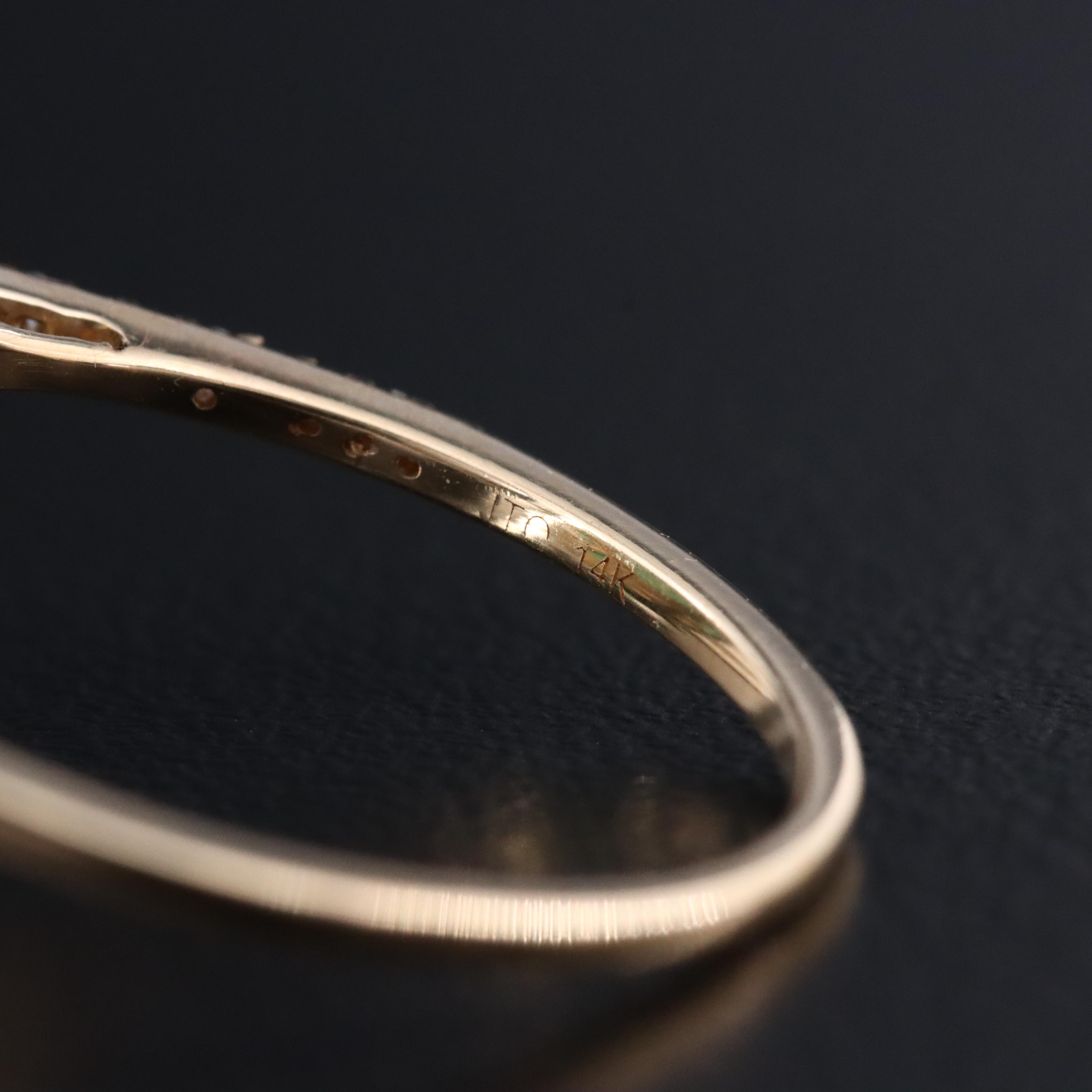 14K Emerald and White Sapphire Ring