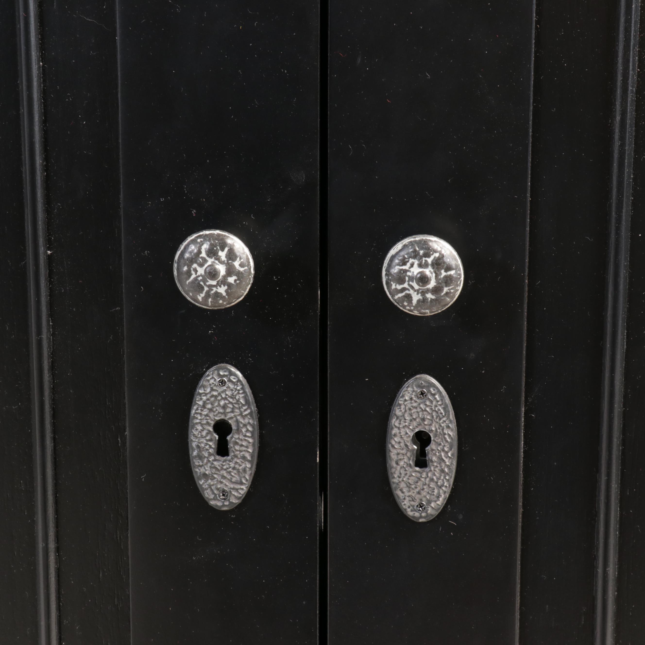 Restoration Hardware "St. James" Ebonized Wood Media Cabinet/Armoire, 2022