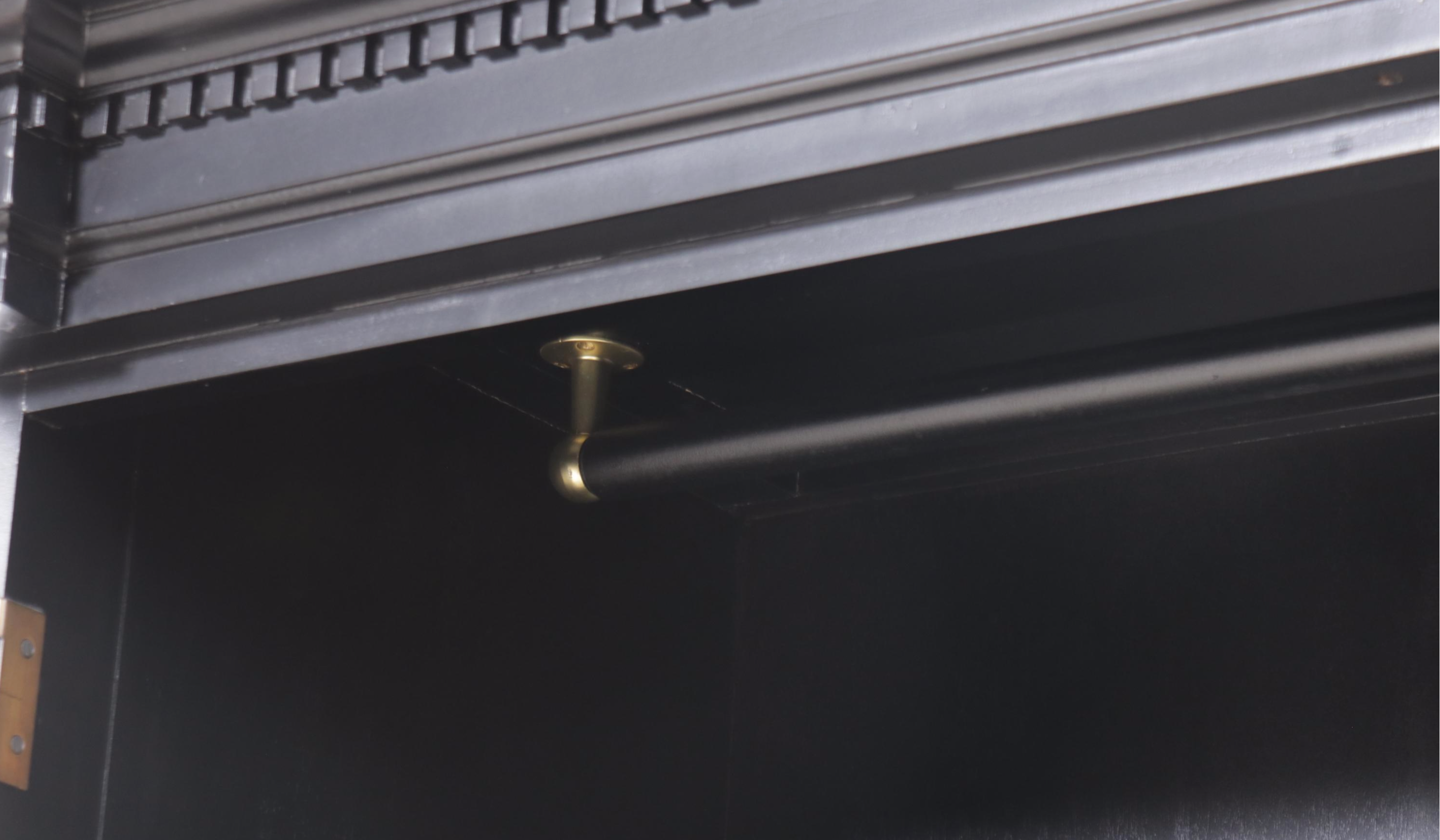 Restoration Hardware "St. James" Ebonized Wood Media Cabinet/Armoire, 2022