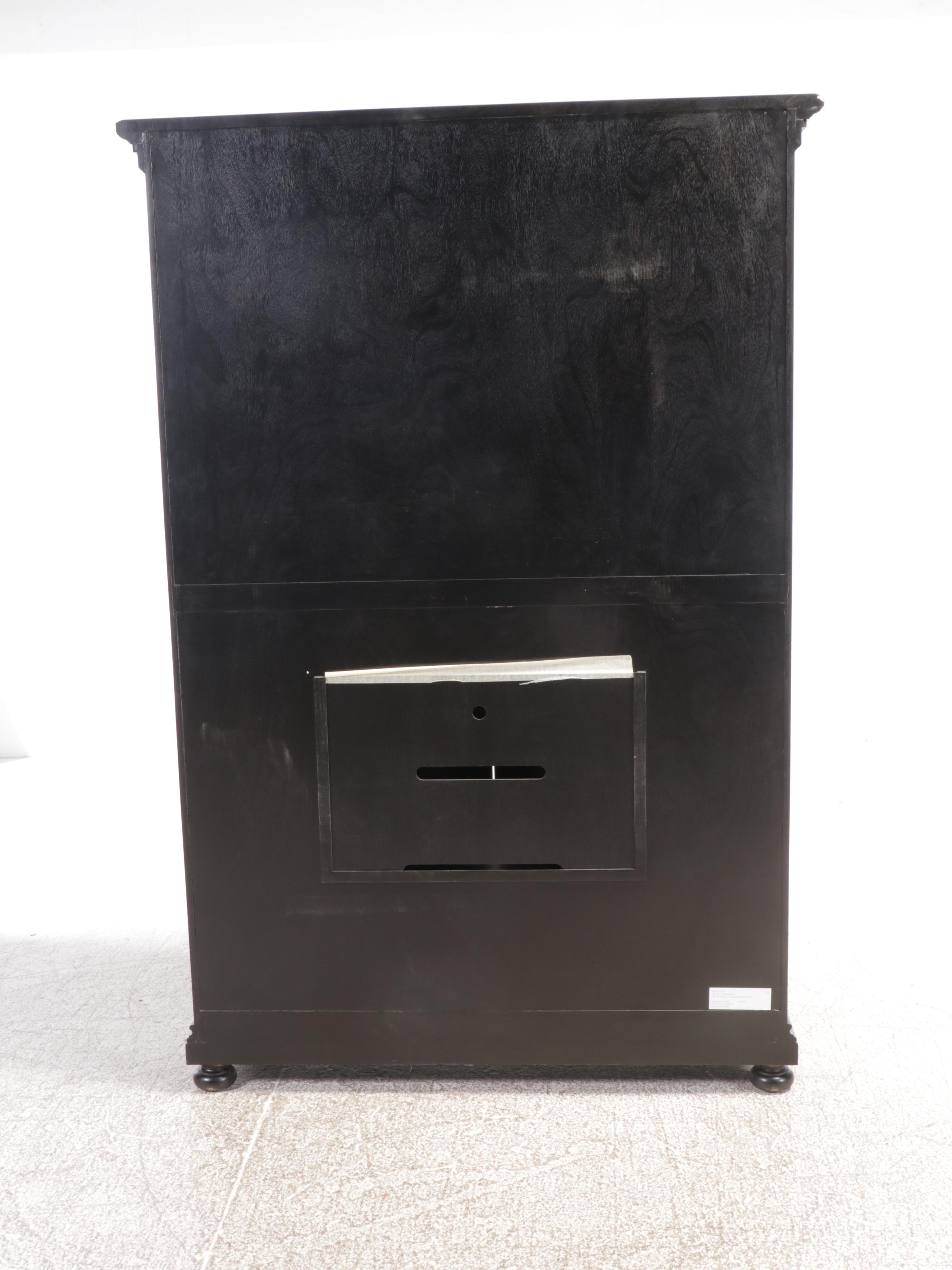 Restoration Hardware "St. James" Ebonized Wood Media Cabinet/Armoire, 2022