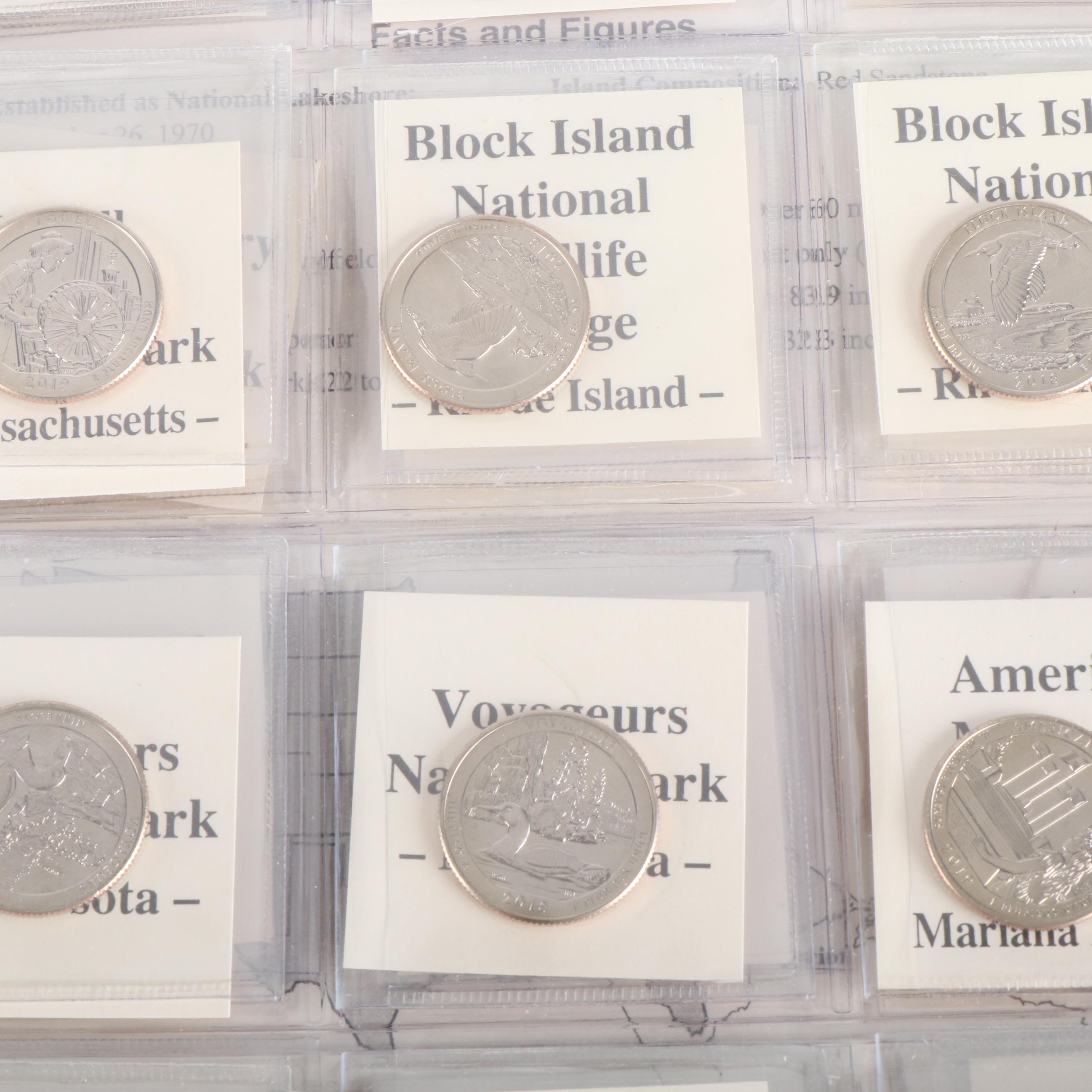 Four Albums of America the Beautiful Quarters and Related Postage Stamps