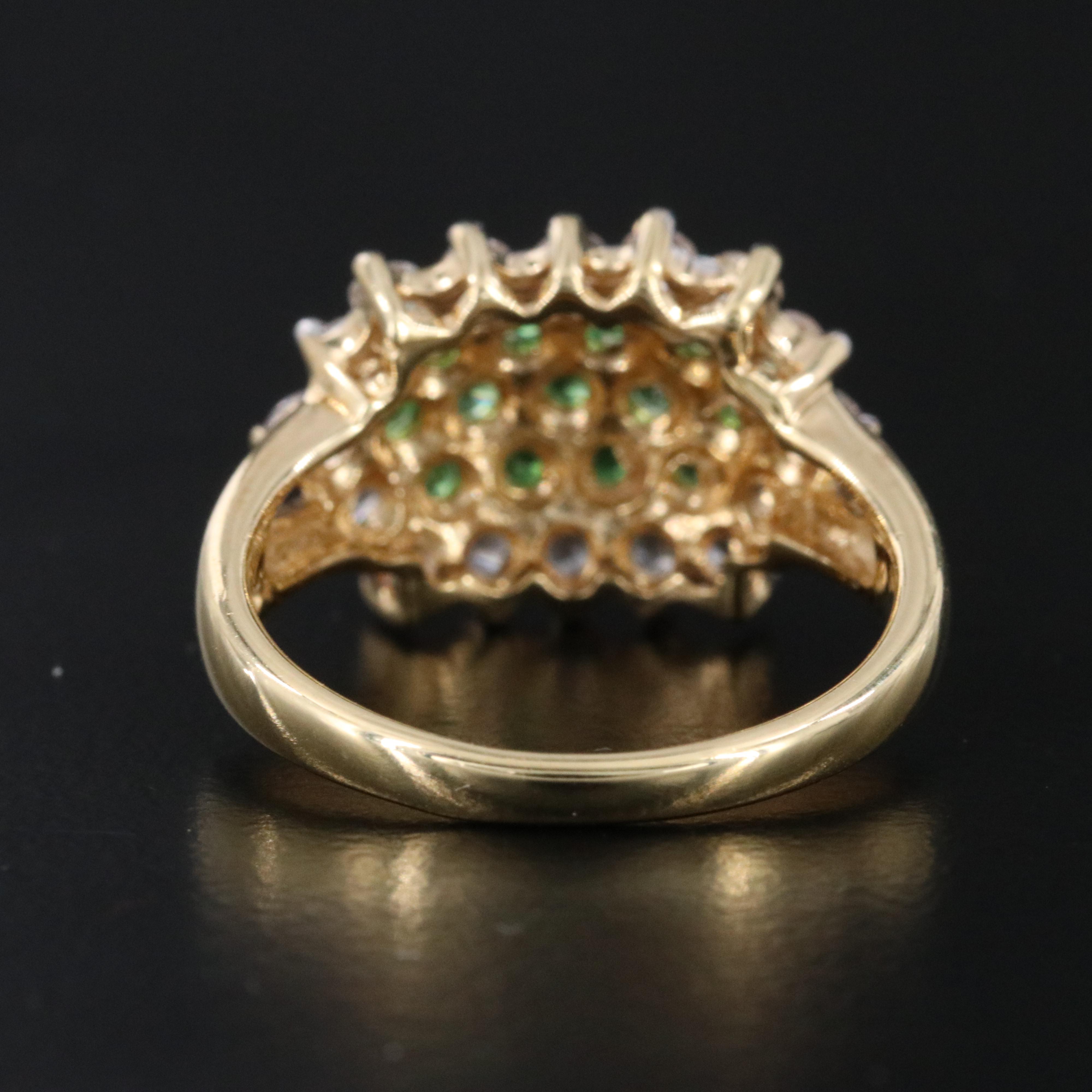 9K Tsavorite and White Sapphire Ring