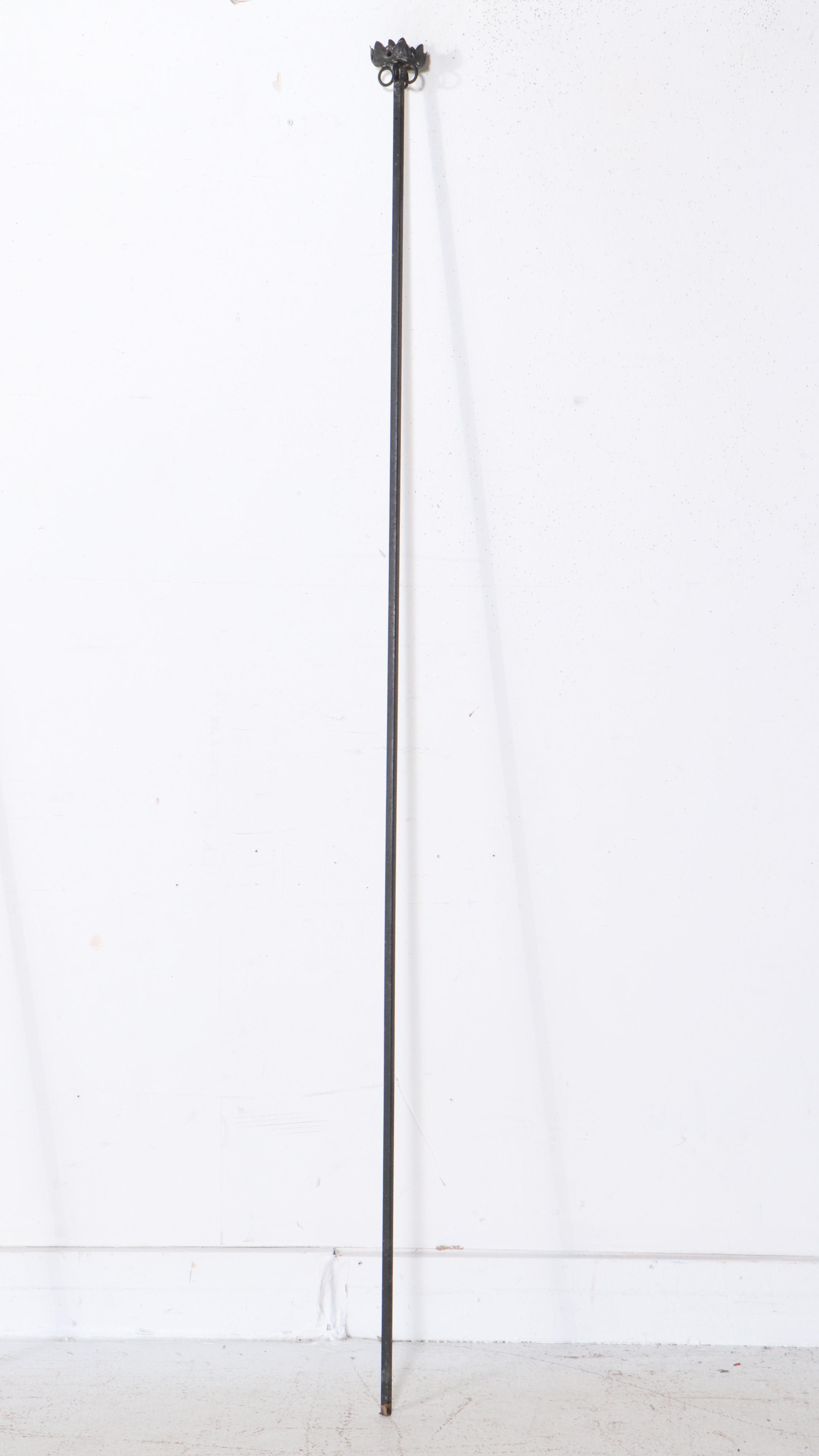 Art and Crafts Style Wrought Iron Tall Flower Shaped In Ground Candle Holders