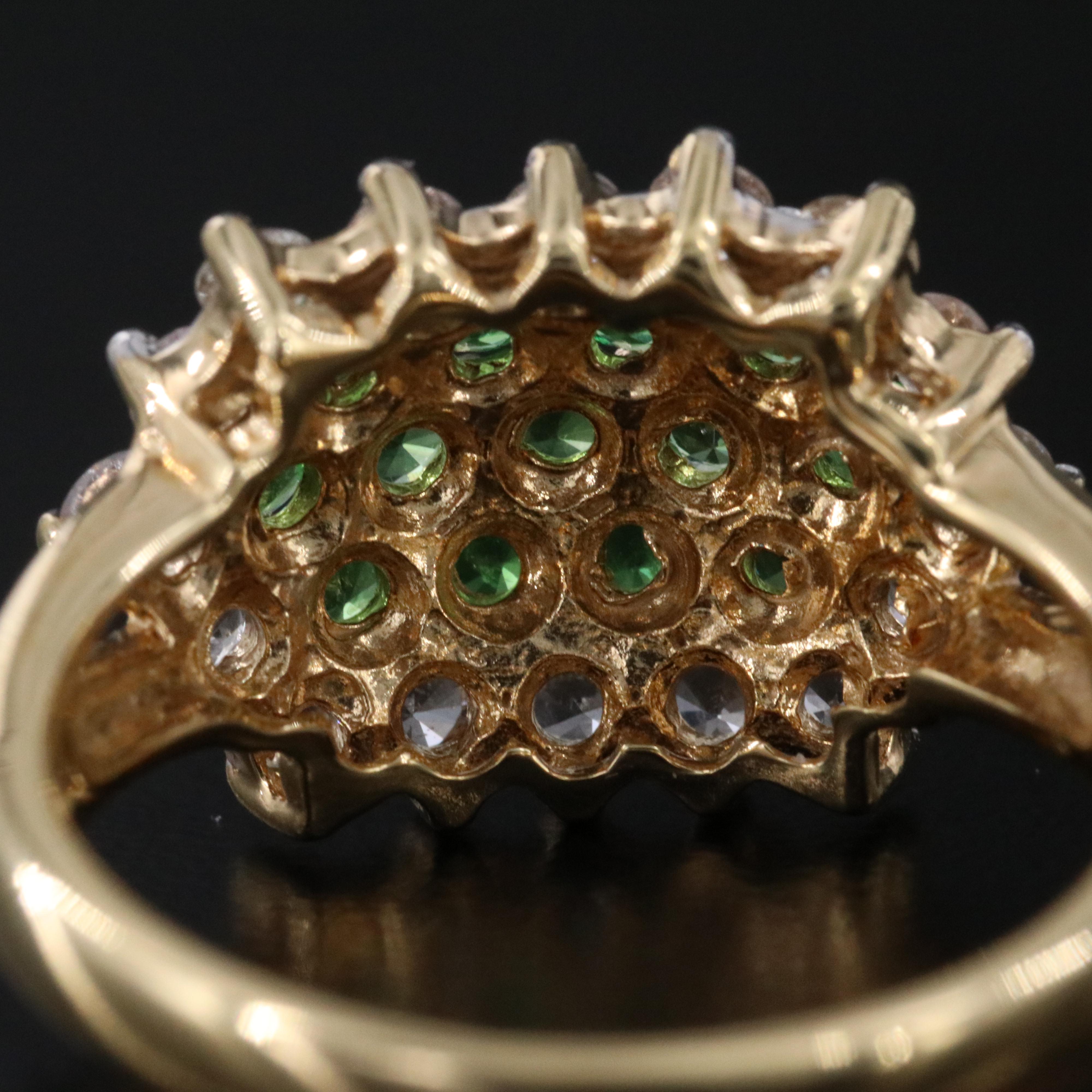 9K Tsavorite and White Sapphire Ring