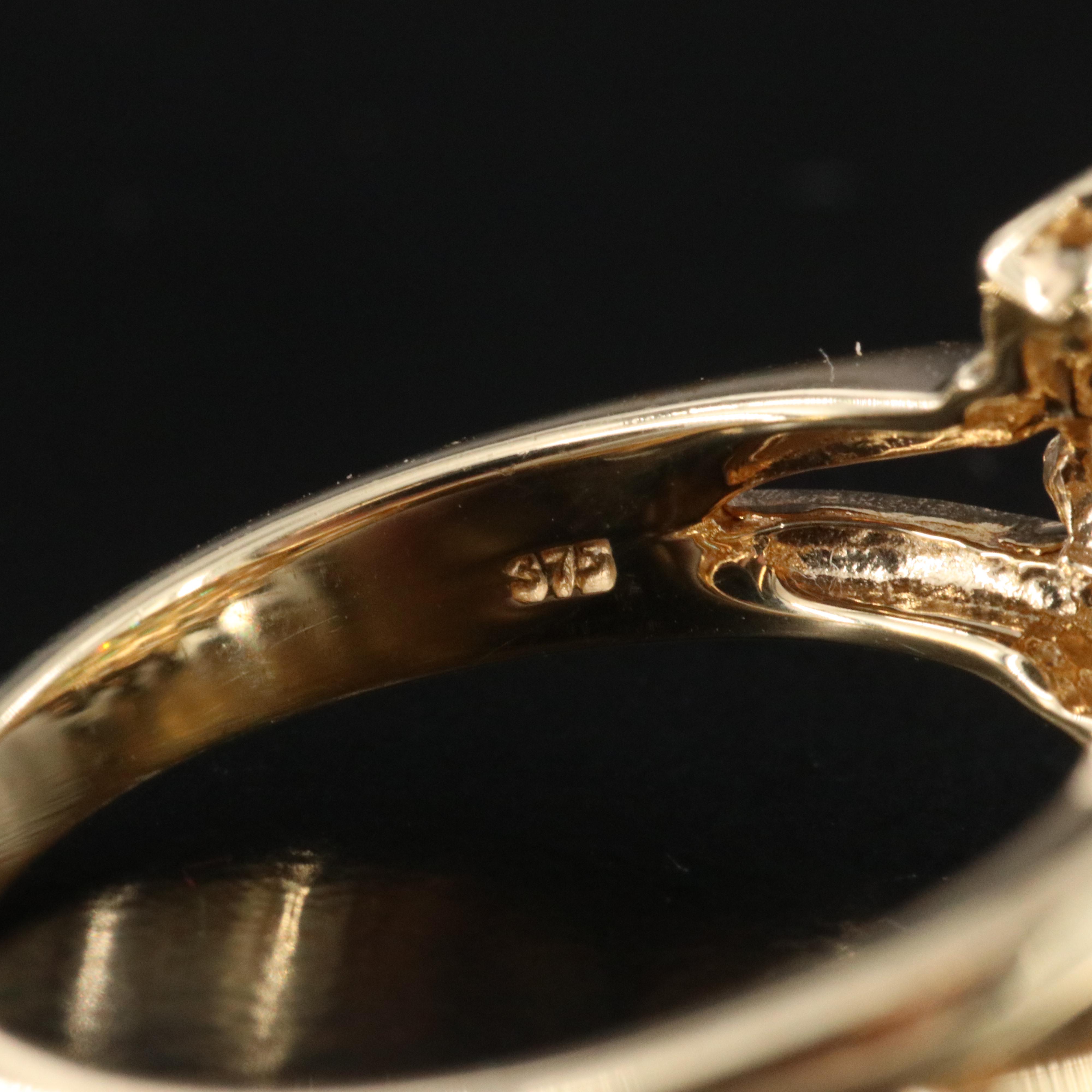 9K Tsavorite and White Sapphire Ring