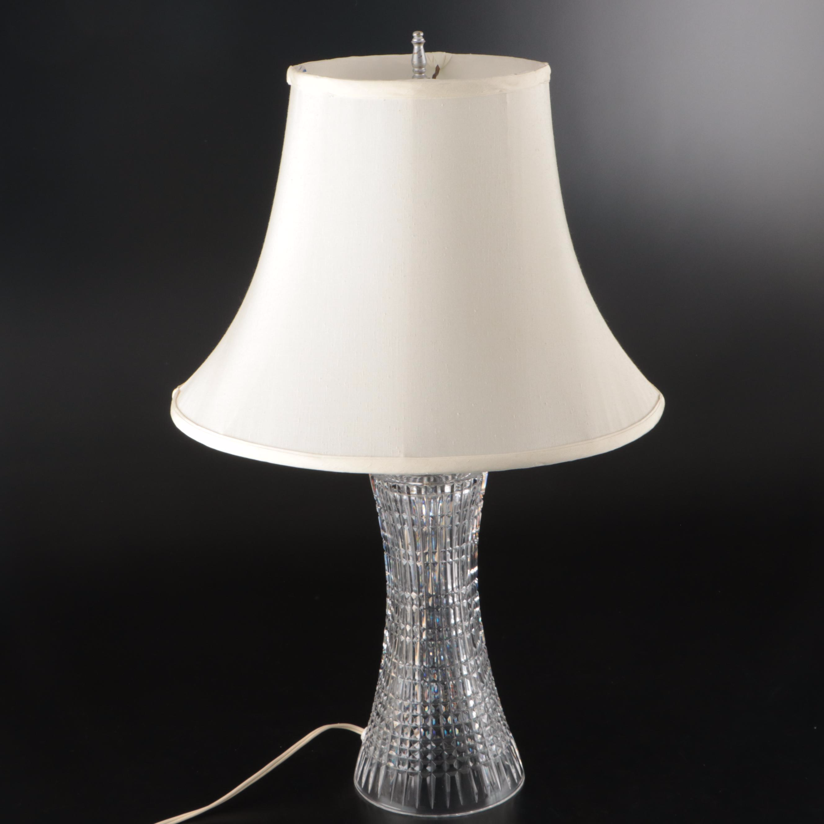 Diane Studios Diamond Pattern Crystal Pillar Table Lamps