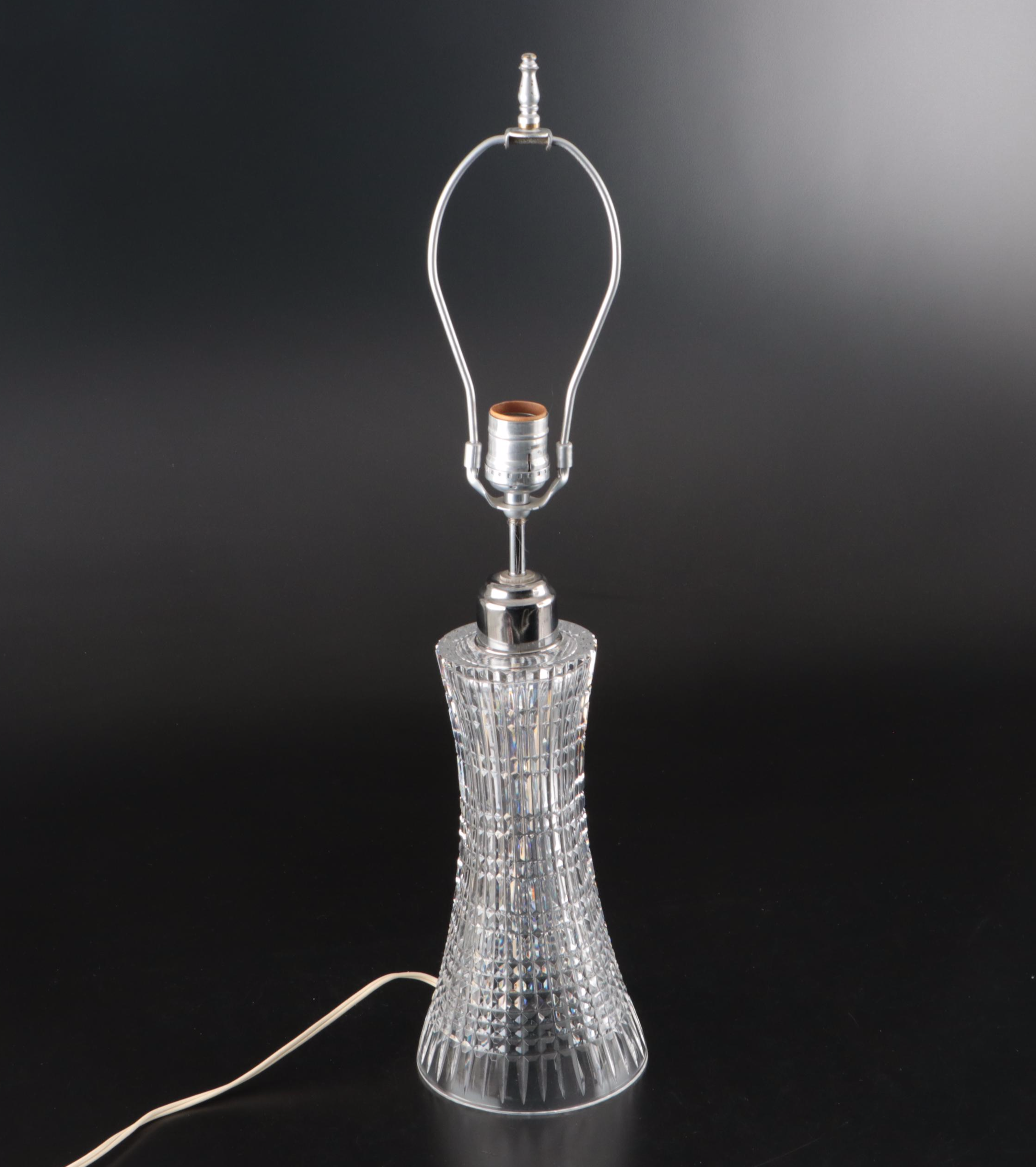 Diane Studios Diamond Pattern Crystal Pillar Table Lamps